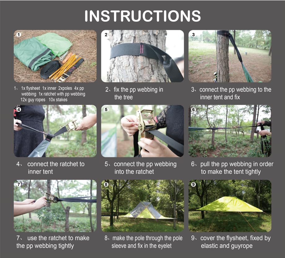 Portable Camping Hammock for Family - Large Outdoor Tree Tent for Hiking, Travel & Backpacking (Camouflage) | Perfect for Camping Trips, Beach Relaxation & Backyard Lounging