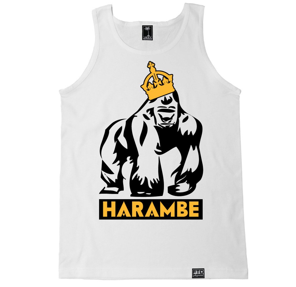 FTD Apparel Men's Harambe Graphic Tank Top - Cool & Comfortable Muscle Tee for Gym, Workout, and Casual Wear