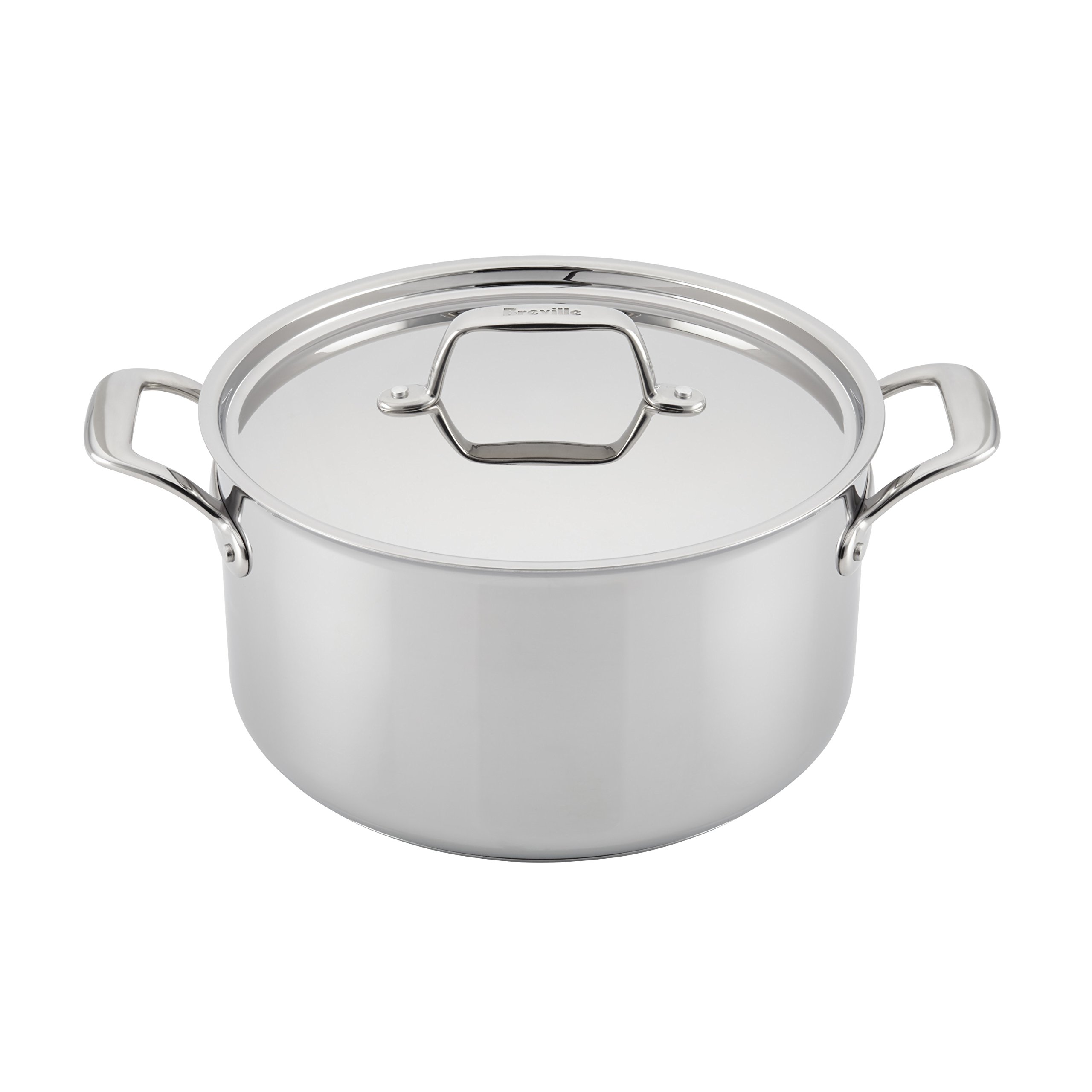 Breville Thermal Pro 8 Quart Stainless Steel Stock Pot with Lid - Silver | Heavy-Duty Cooking Pot for Soups, Stews & Pasta | Commercial & Home Kitchen Use