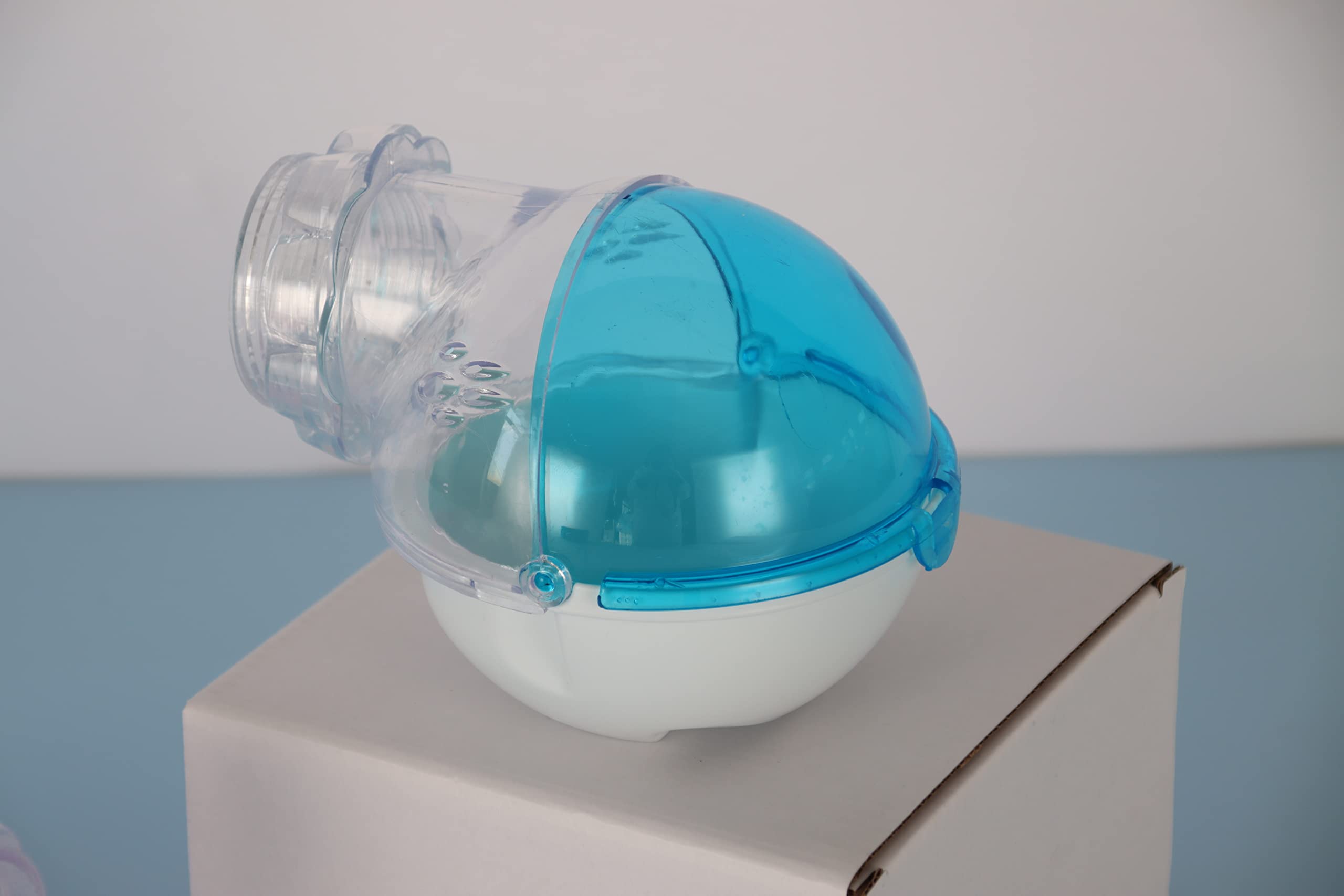 Upgraded Blue Transparent Hamster Sand Bath & Hideout - Guinea Pig Cage Accessories, Small Pet Toilet & Villa for Gerbils, Mice - Perfect for Playtime & Grooming