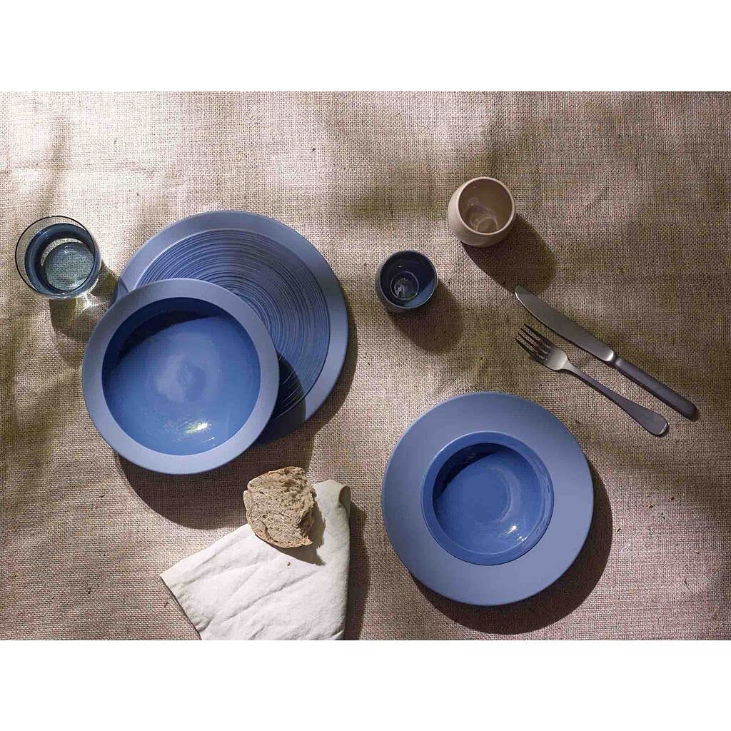 Bahia French Porcelain Cereal Bowl Set of 4 - 20cm Modern Ceramic Dishware for Kitchen | Microwave & Dishwasher Safe | Made in France | Elegant Bluestone Design | Perfect for Breakfast, Soup, Salad & Dessert Serving