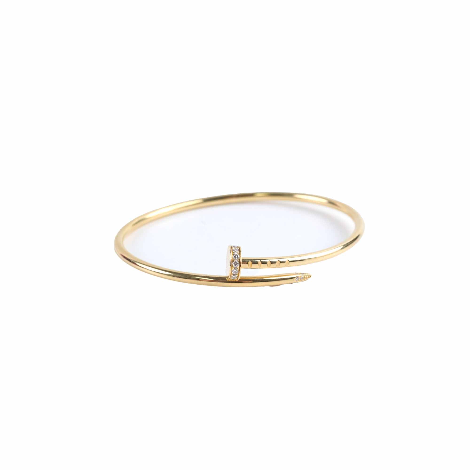 Cartier Juste Un Clou Small Model Diamond Bracelet 16 Size in 18K Yellow Gold - Luxury Jewelry for Women, Perfect Gift for Anniversary & Special Occasions