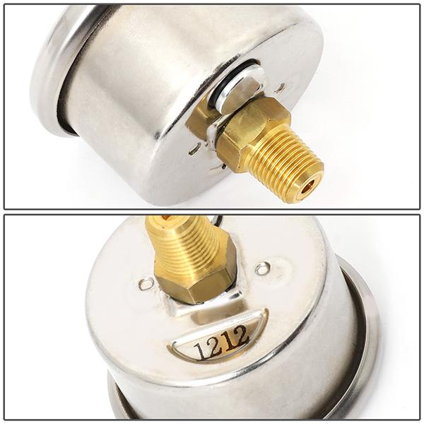 1/8 NPT Thread Fuel Pressure Gauge with Stainless Steel Bezel - FRG 110G for Automotive, Marine & Industrial Applications