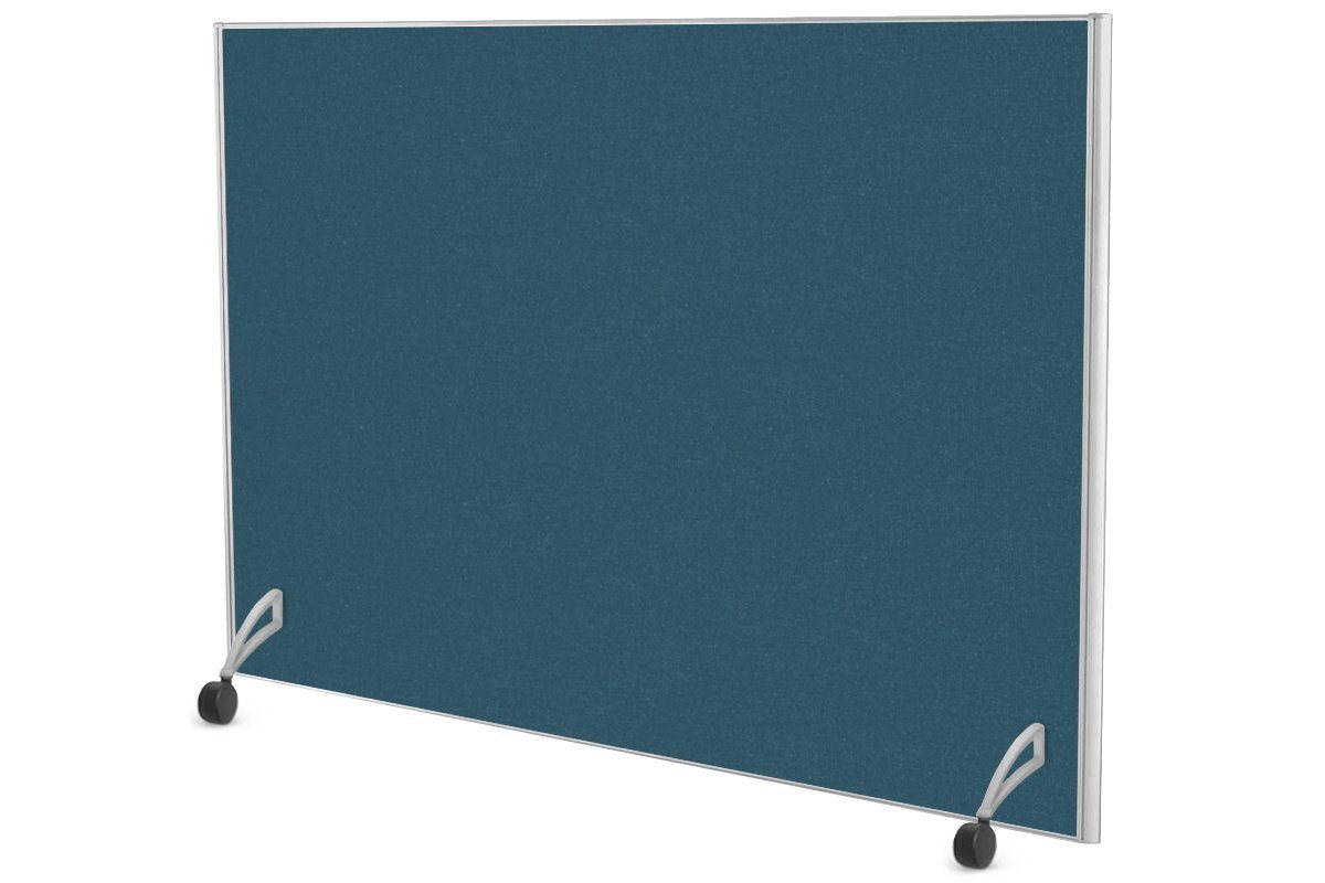 Freestanding Office Partition Screen with Fabric Panel & White Frame - 1200H x 1400W - Privacy Divider for Workspace, Conference Room, or Home Office