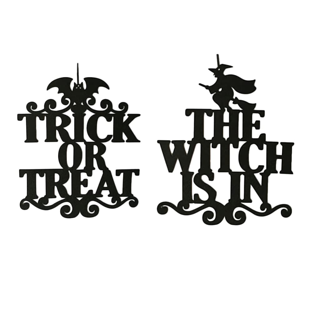 2 Pack Halloween Hanging Decorations - Spooky Non-Woven Fabric Wall Hanging Pendants for Halloween Party, Home, Porch & Outdoor Decor