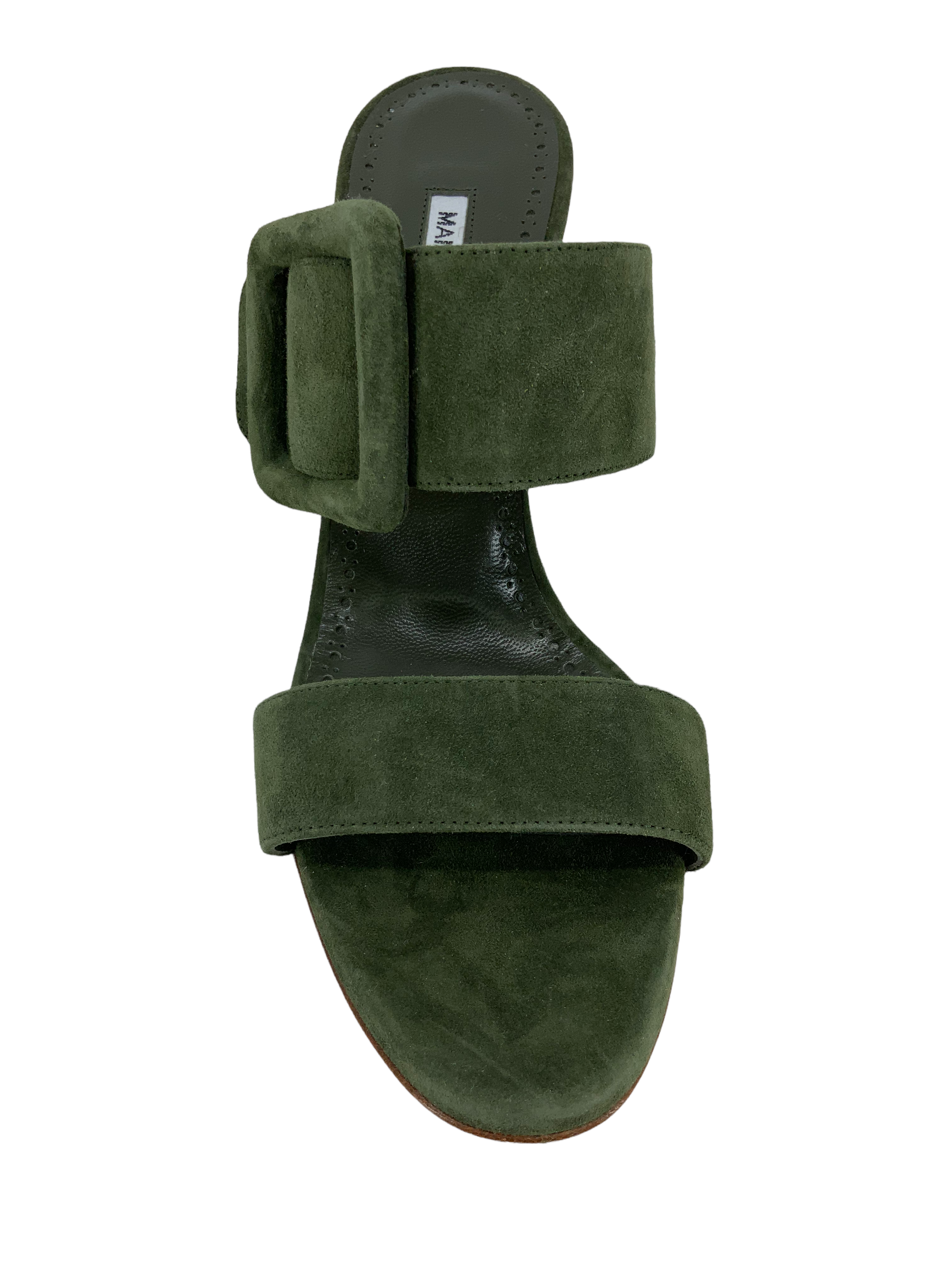 Manolo Blahnik Gable 70 Buckled Suede Mules - Women's Size 9 Luxury Comfort Slides | Perfect for Office, Cocktail Parties & Evening Events