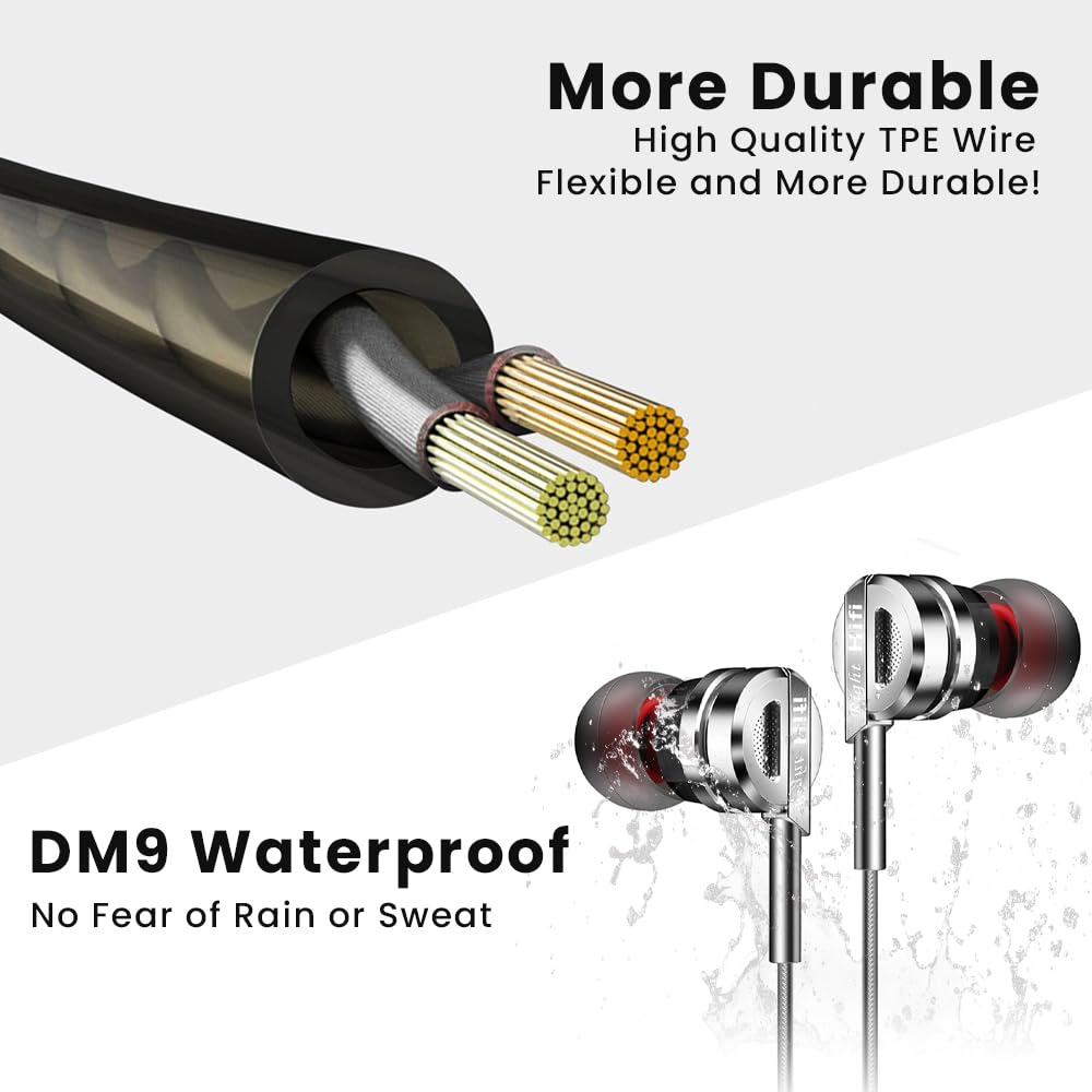 QKZ DM9 Wired In-Ear Monitor Headphones with Noise Canceling & Built-in Mic - High-Performance Gaming Headset for PC, Mobile & Console Gaming | Perfect for Competitive Gamers & Music Lovers