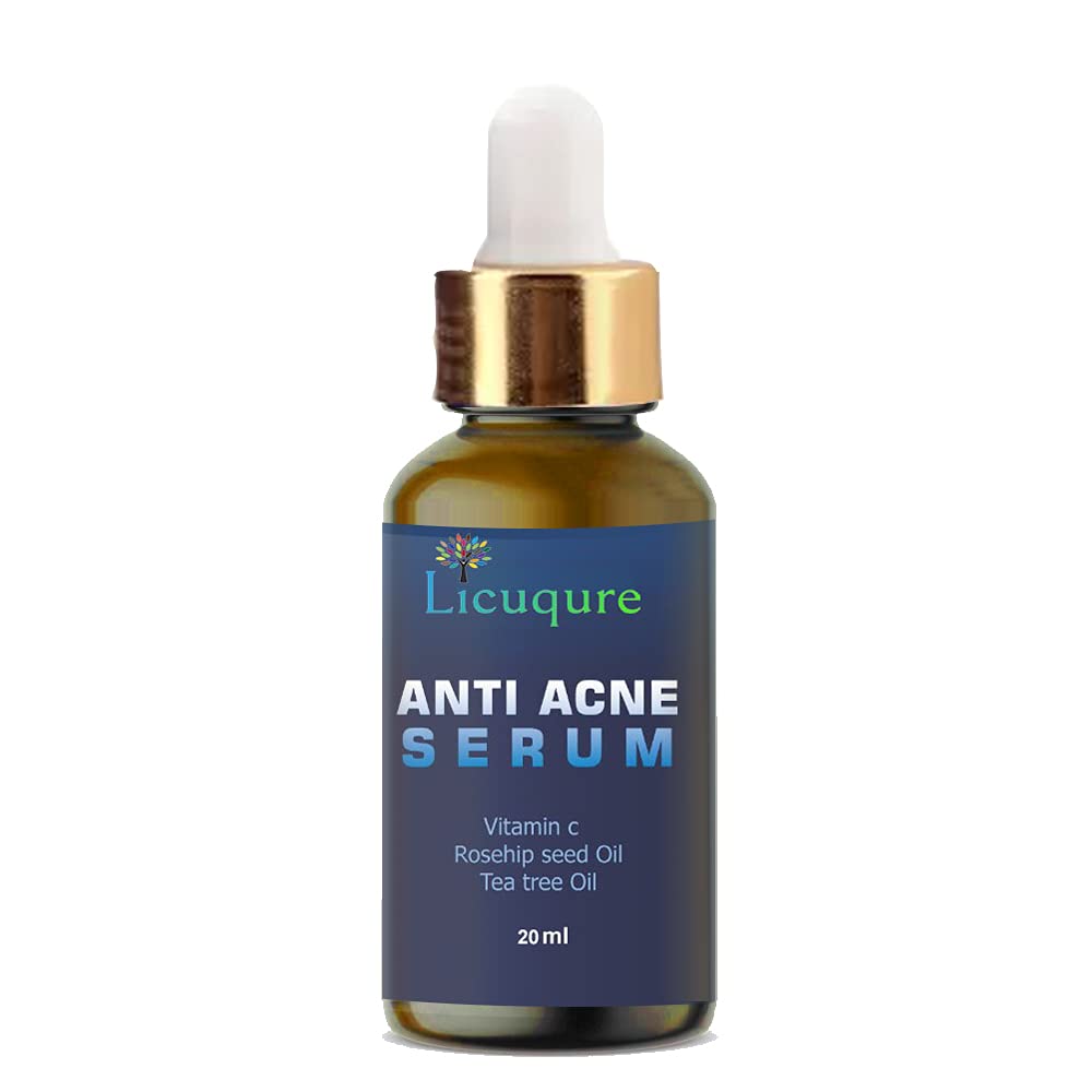 Licuqure Anti Acne Serum with Tea Tree Oil - Pimple & Blemish Treatment for Acne Scars & Dark Spots - Skin Soothing Collagen Serum for Clear, Healthy Complexion | Perfect for Daily Skincare Routine & Post-Breakout Recovery