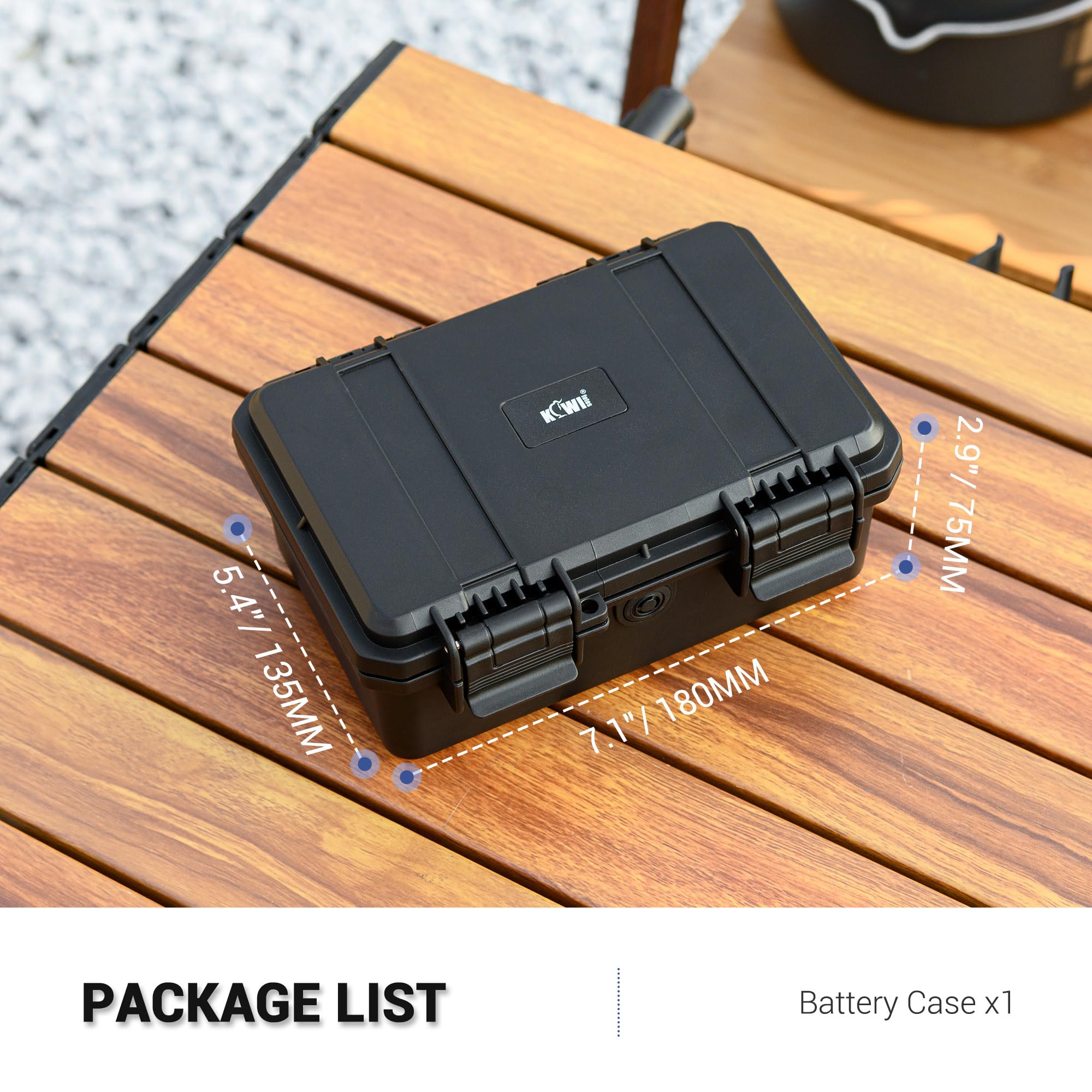 KIWIFOTOS 15-Slot C Battery Organizer - Heavy Duty IP67 Waterproof Storage Case for C Cell LR14 Alkaline Batteries - Ideal for Household, Office, Camping & Outdoor Use