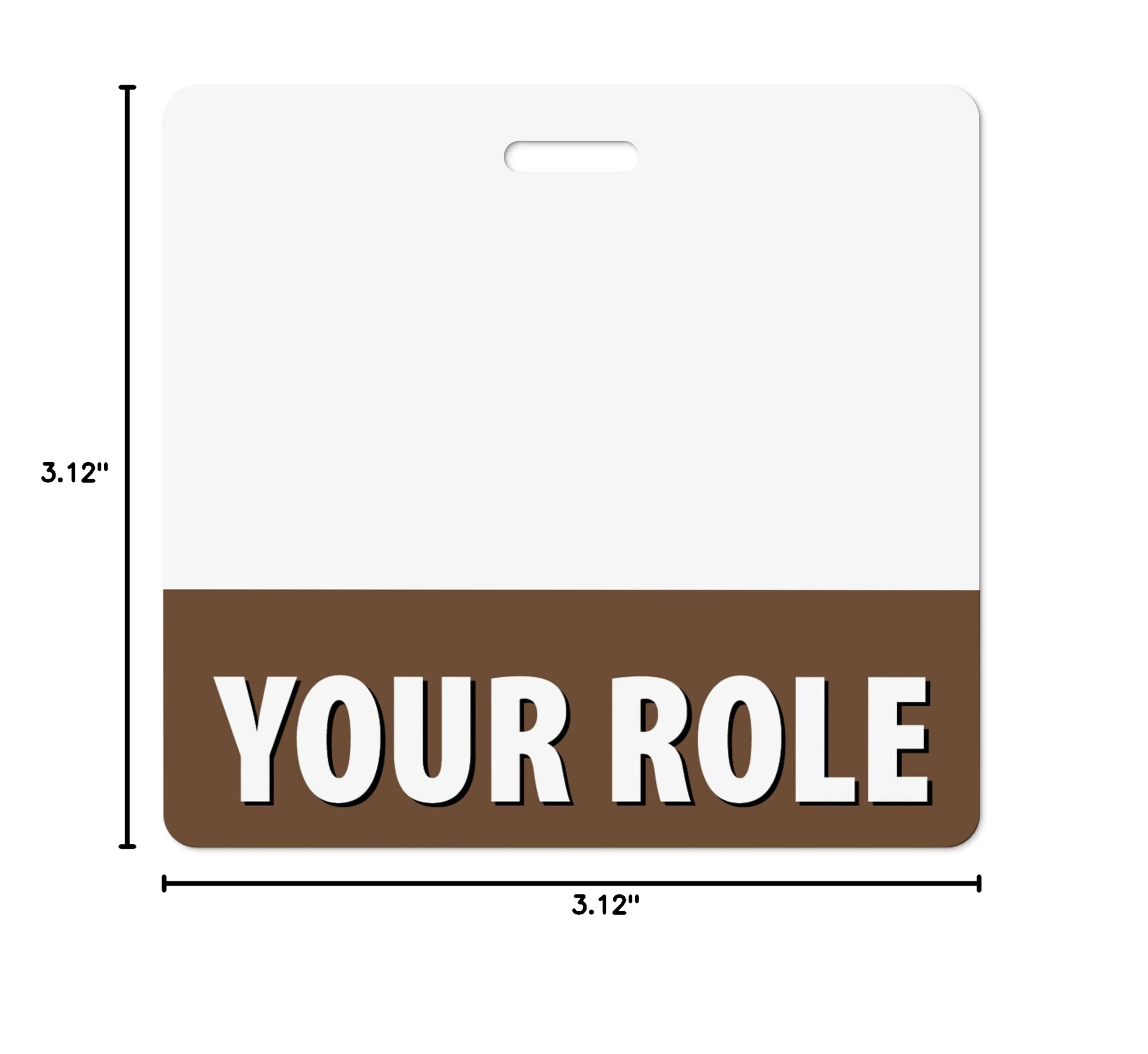 100 Pcs Bulk Custom Brown Horizontal Badge Buddy ID Backer Cards - Double Sided Durable Water Resistant Badge Holders for Nurses, Doctors & Healthcare Professionals - Perfect for Hospital ID, Security Badges & Workplace Identification