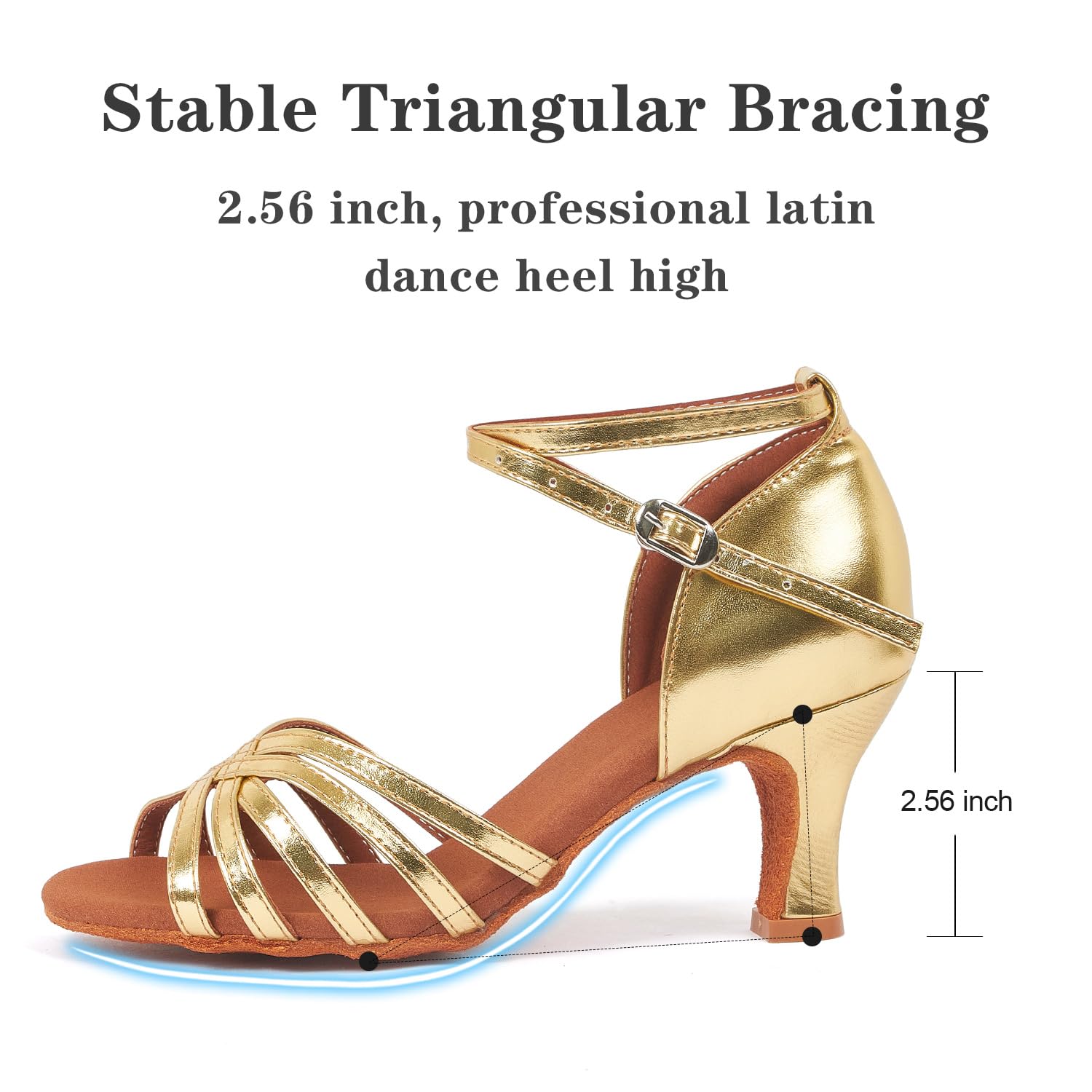 iCKER Women's Latin Dance Shoes - Heeled Ballroom Salsa Tango Party Sequin Shoes for Weddings, Performances, and Social Dancing
