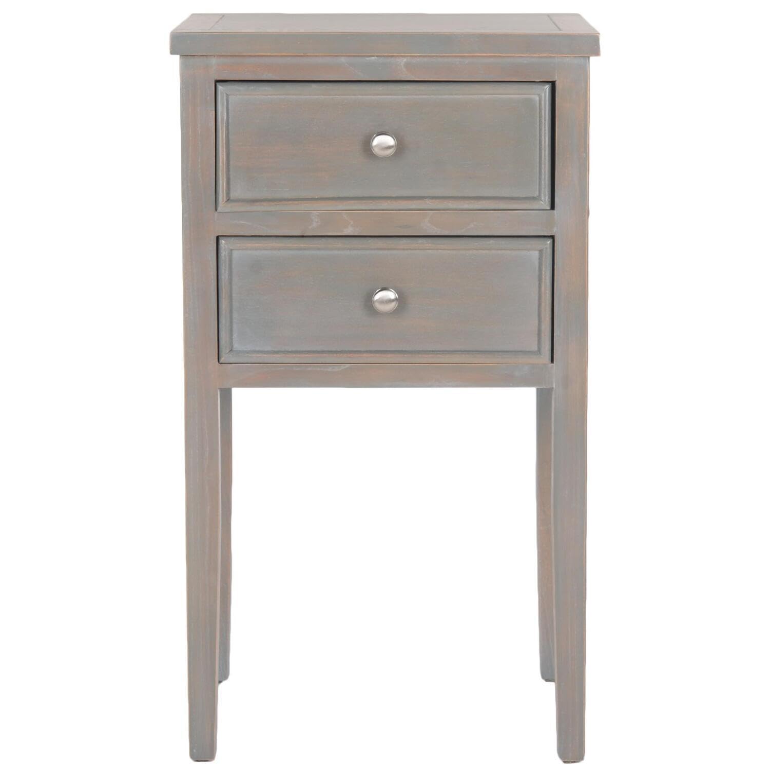 Safavieh American Homes Collection Toby French Grey End Table - Stylish Nightstand for Bedroom, Living Room, or Office - Compact Side Table with Elegant Design