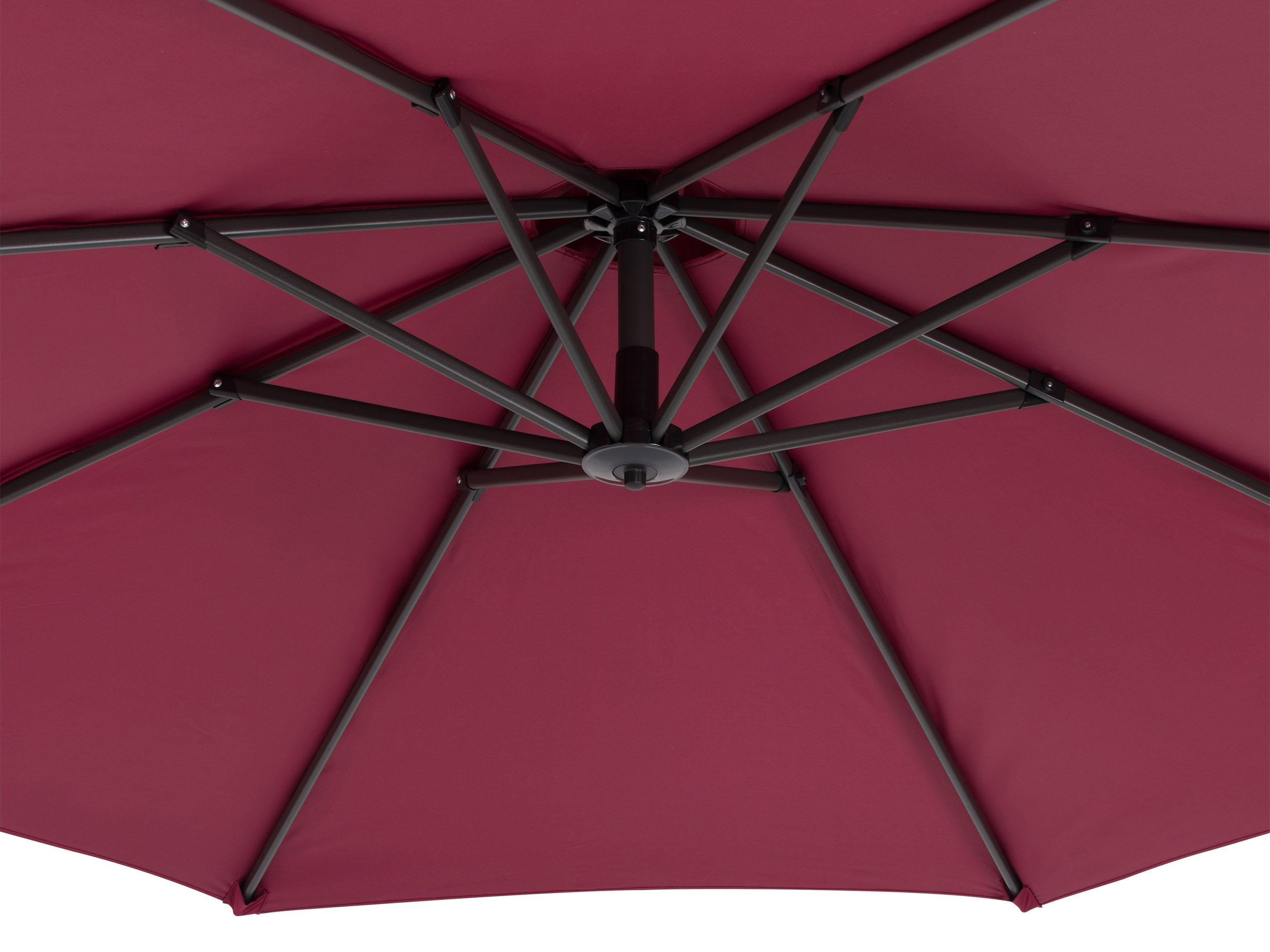 10ft Wine Red Cantilever Umbrella with Heavy Duty Base - Outdoor Patio Sun Shade for Garden, Poolside, and Backyard Relaxation