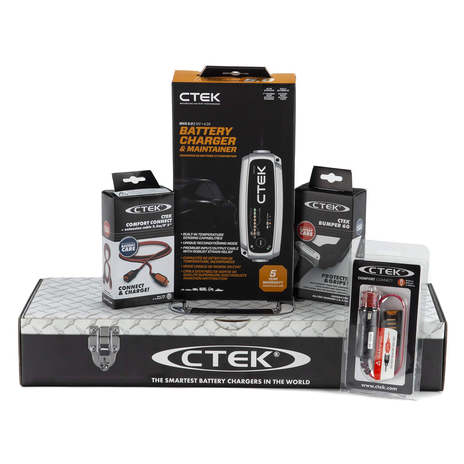 CTEK MXS 5.0 12V Smart Battery Charger & Maintainer for Cars, Motorcycles, RVs - Complete Vehicle Storage Bundle | Ideal for Winter Storage, Long-Term Parking & Seasonal Vehicles