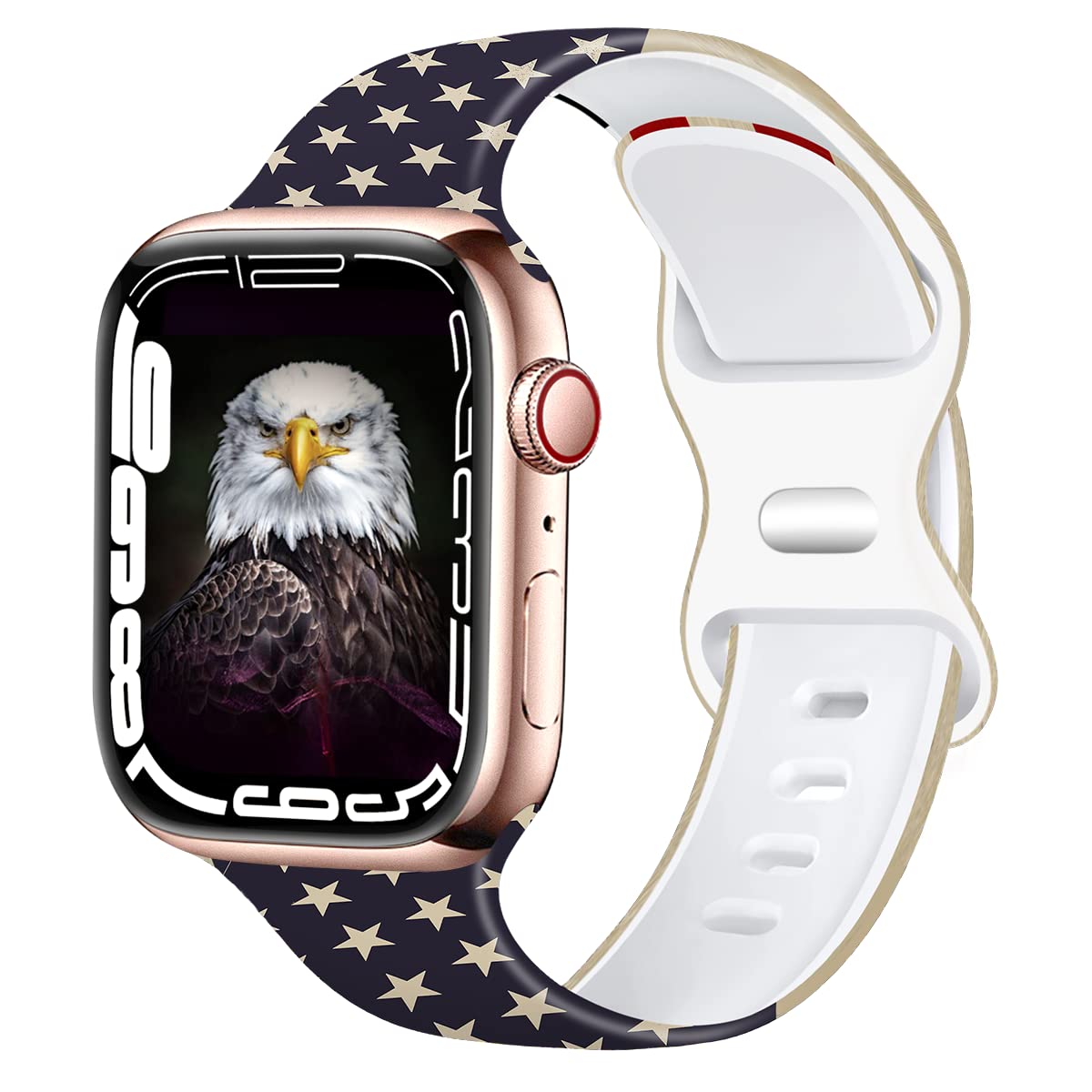 Clear Silicone Apple Watch Bands 38mm 40mm 41mm 42mm 44mm 45mm - Compatible with iWatch SE & Series 1-8 - Fade-Resistant Printed Pattern Strap for Women & Men - Perfect for Workouts, Swimming & Everyday Wear