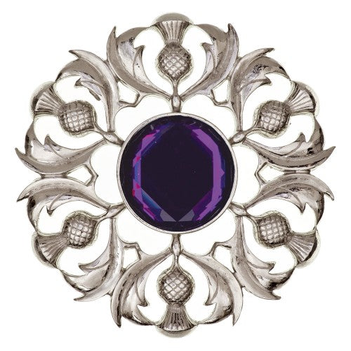 Scottish Thistle Plaid Brooch Pin - Vintage Celtic Jewelry for Women - Perfect for Tartan Day, Highland Outfits & Scottish Heritage Events