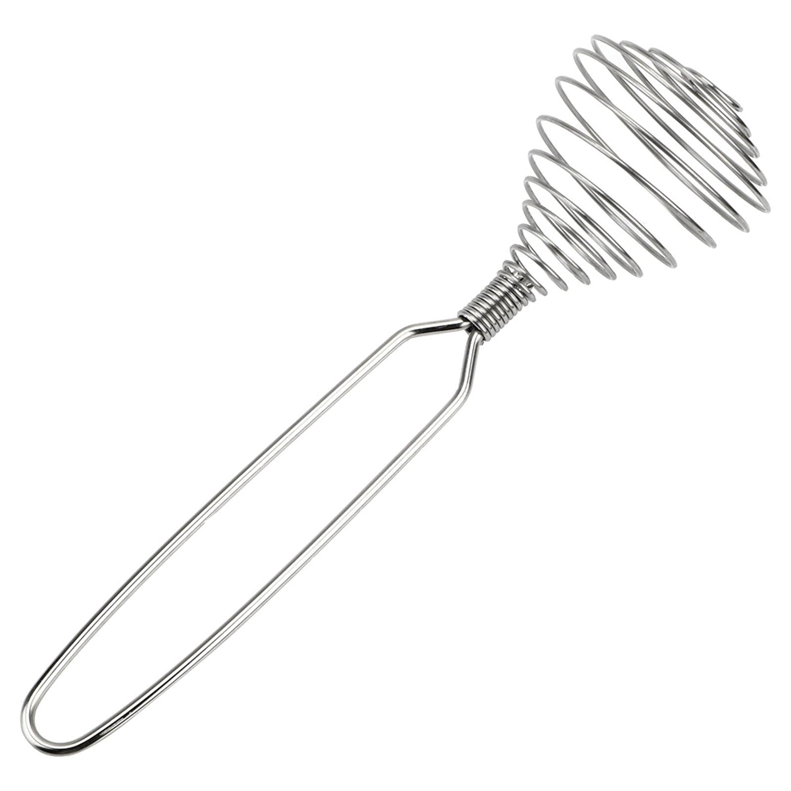 Stainless Steel Egg Beater - Handheld Blender for Eggs, Cream, Milk & Coffee - Spring Coil Whisk for Mixing & Foaming - Durable Kitchen Tool for Baking, Cooking & Beverage Preparation