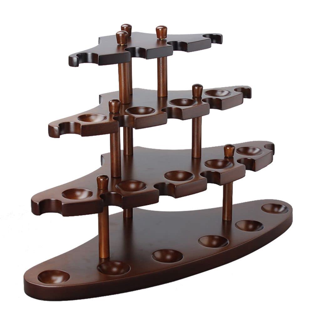Handmade Walnut Wood Pipe Stand - Holds 15 Smoking Pipes - Natural Coffee Color - Premium Tobacco Pipe Organizer for Collectors & Enthusiasts - Perfect for Home, Office, or Smoking Lounge Display