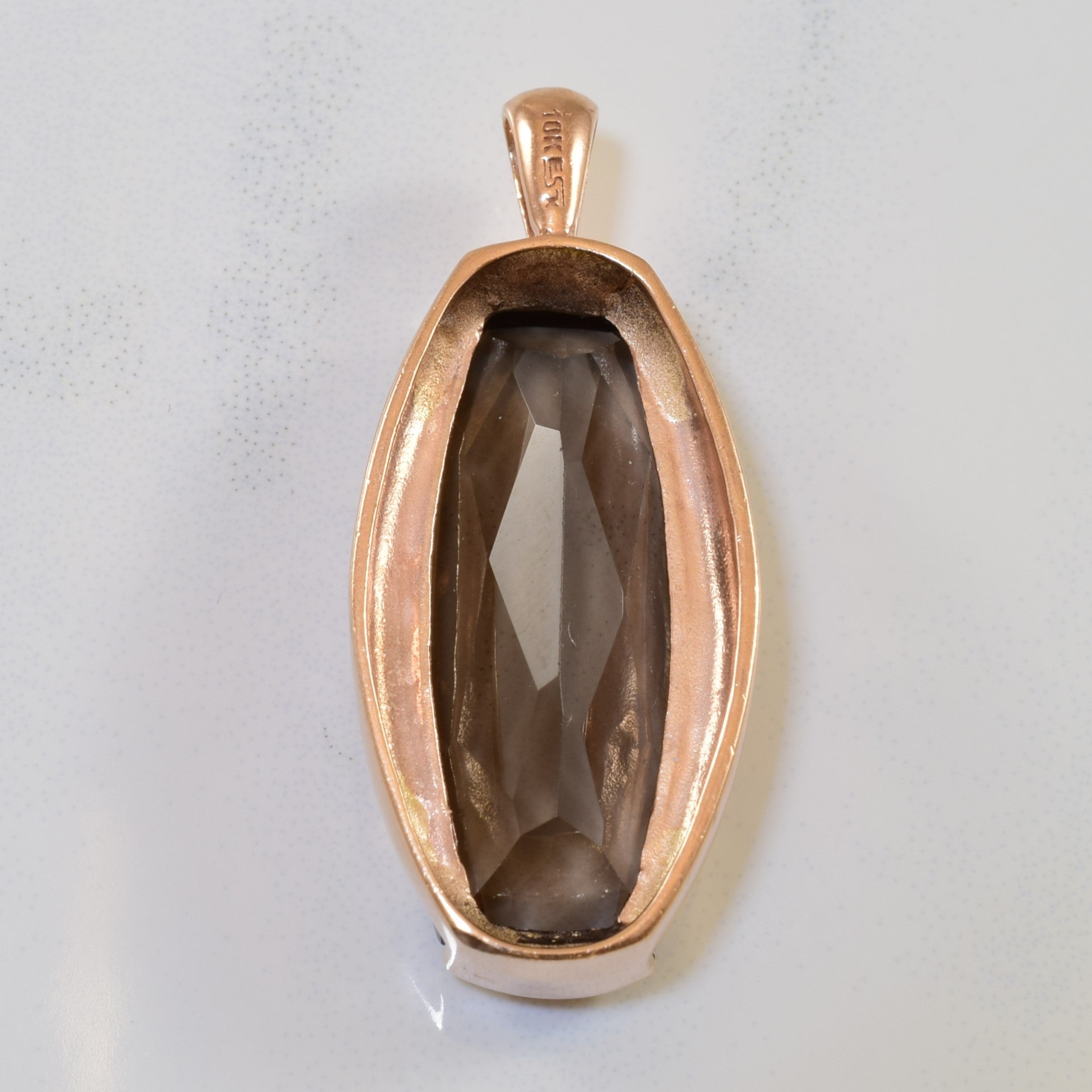 11.0ct Smoky Quartz Tension Set Pendant Necklace - Elegant Gemstone Jewelry for Women, Perfect for Weddings, Parties & Special Occasions