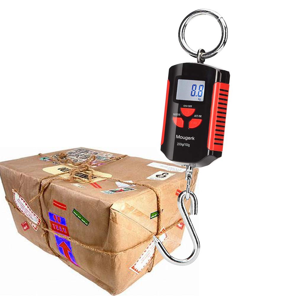 Digital Hanging Scale 440lb/200kg - Portable Heavy Duty Crane Scale with LCD Display - Perfect for Shipping, Fishing, Hunting, and Industrial Weighing (Batteries Not Included)