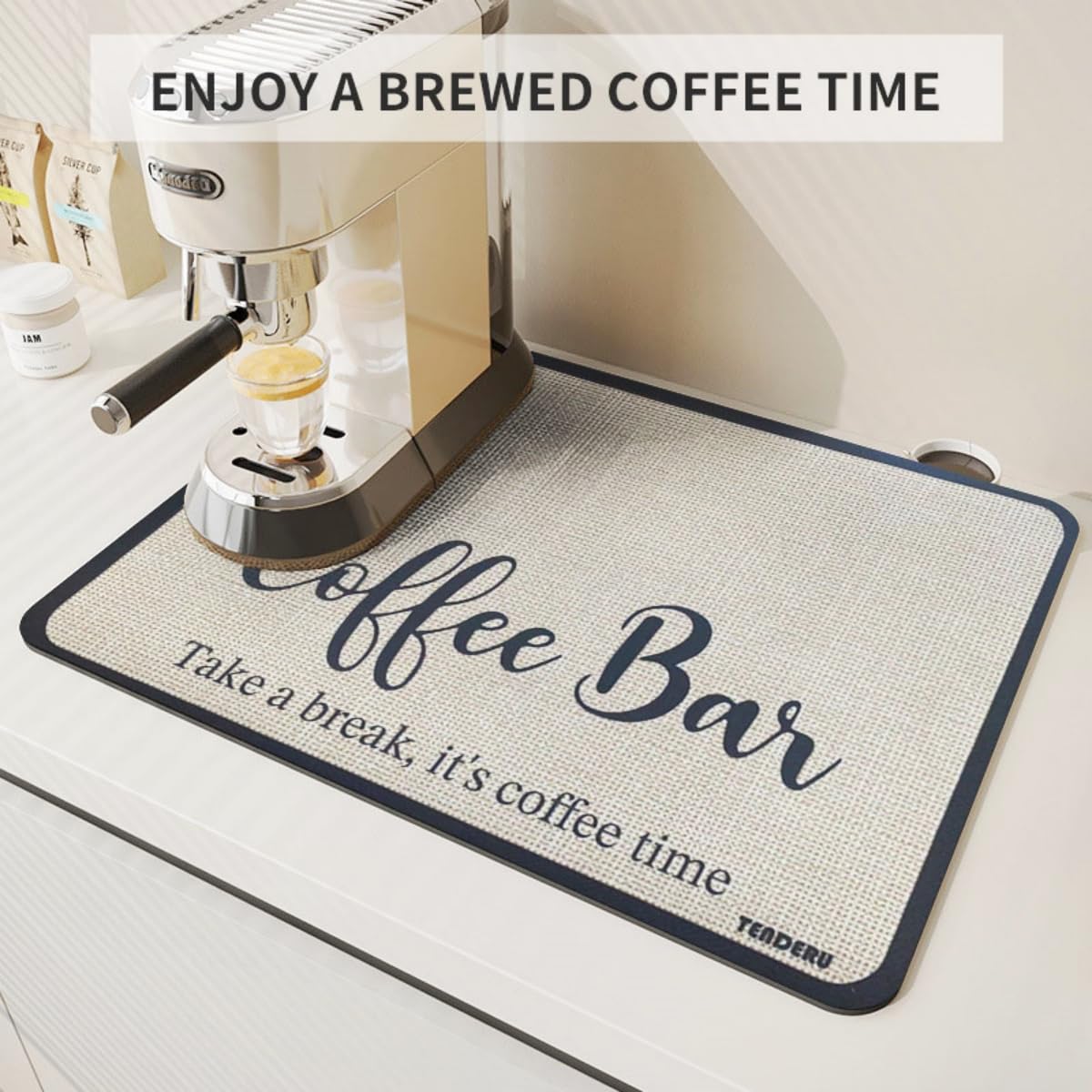 Super Absorbent Coffee Mat for Dishes & Pots - 15.7x11.8in - Kitchen Drying Solution
