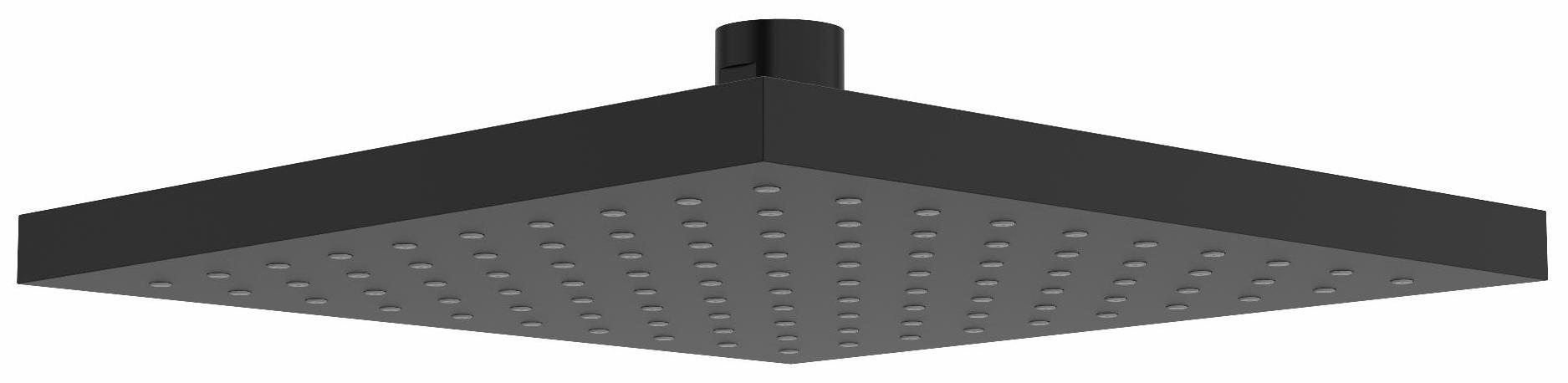 8-Inch Plastic Square Shower Head - Black (458BK RIOBEL) for Modern Bathroom & Spa-Like Shower Experience