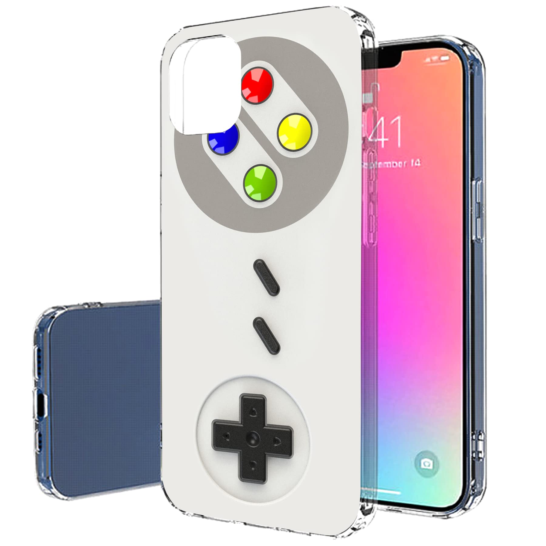 Slim Thin Gel TPU Case for Apple iPhone 13 Pro Max - Lightweight Flexible Soft Anti-Scratch Cover with Gameboy Print | Perfect for Gaming, Daily Use & Protection | Printed in USA