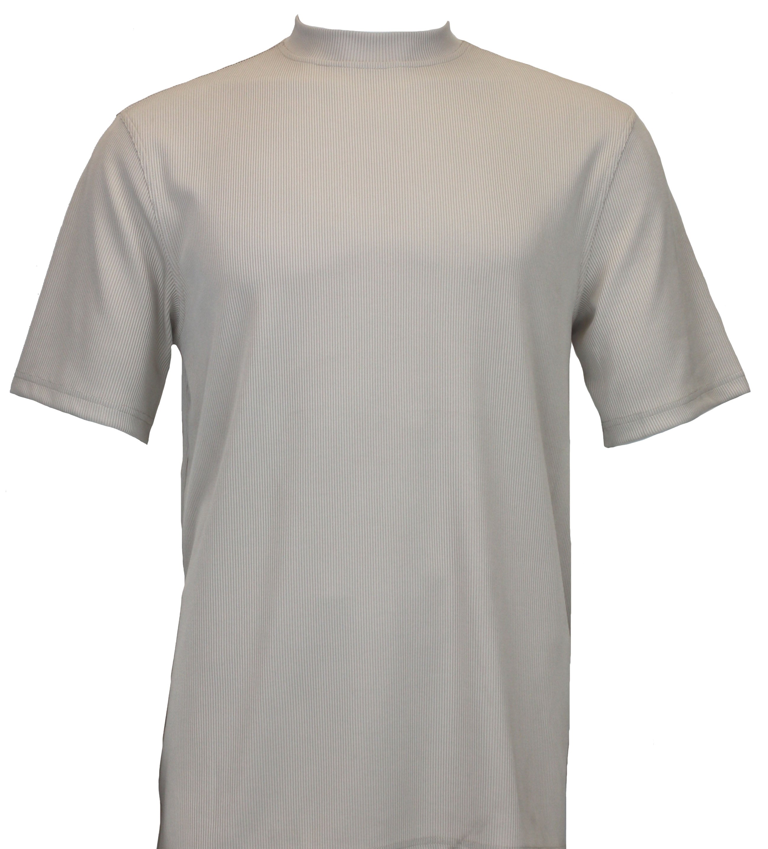 Bassiri Short Sleeve Mock Neck T-Shirt for Men - Soft Cotton Casual Tee in Tan - Perfect for Everyday Wear, Street Style & Layering