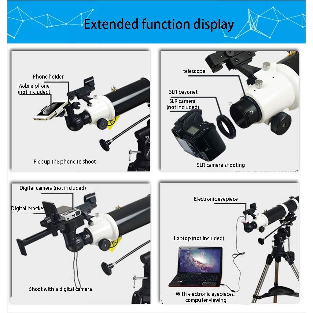 ABNNHK HD Stargazing Telescope - 80mm Aperture 900mm Refractor Astronomical Telescope with Adjustable Tripod & Smartphone Adapter | Perfect for Backyard Astronomy, Camping & Celestial Observation