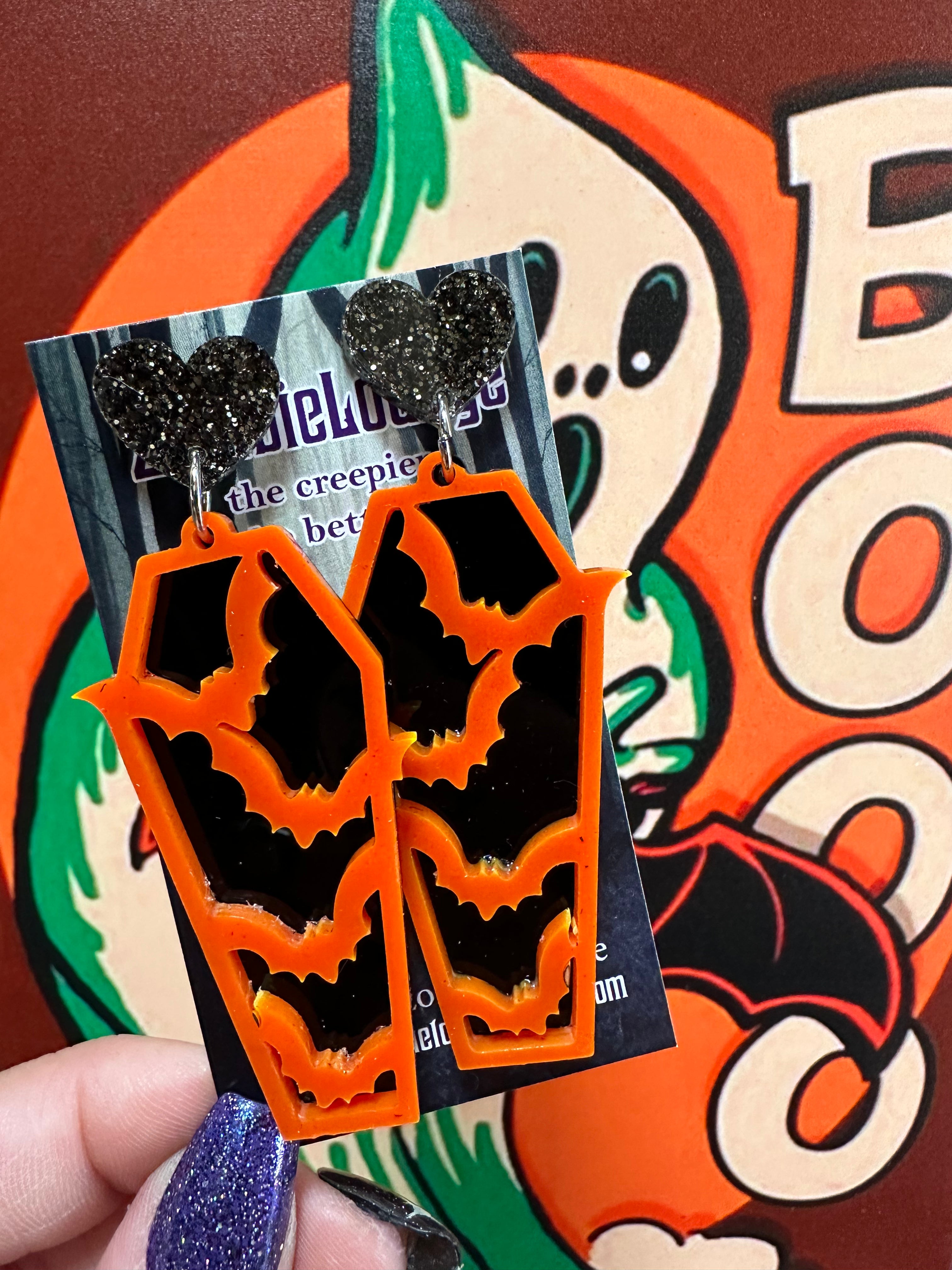 Gothic Coffin Earrings for Women - Halloween Vampire Jewelry, Spooky Gothic Accessories for Parties, Cosplay & Dark Fashion