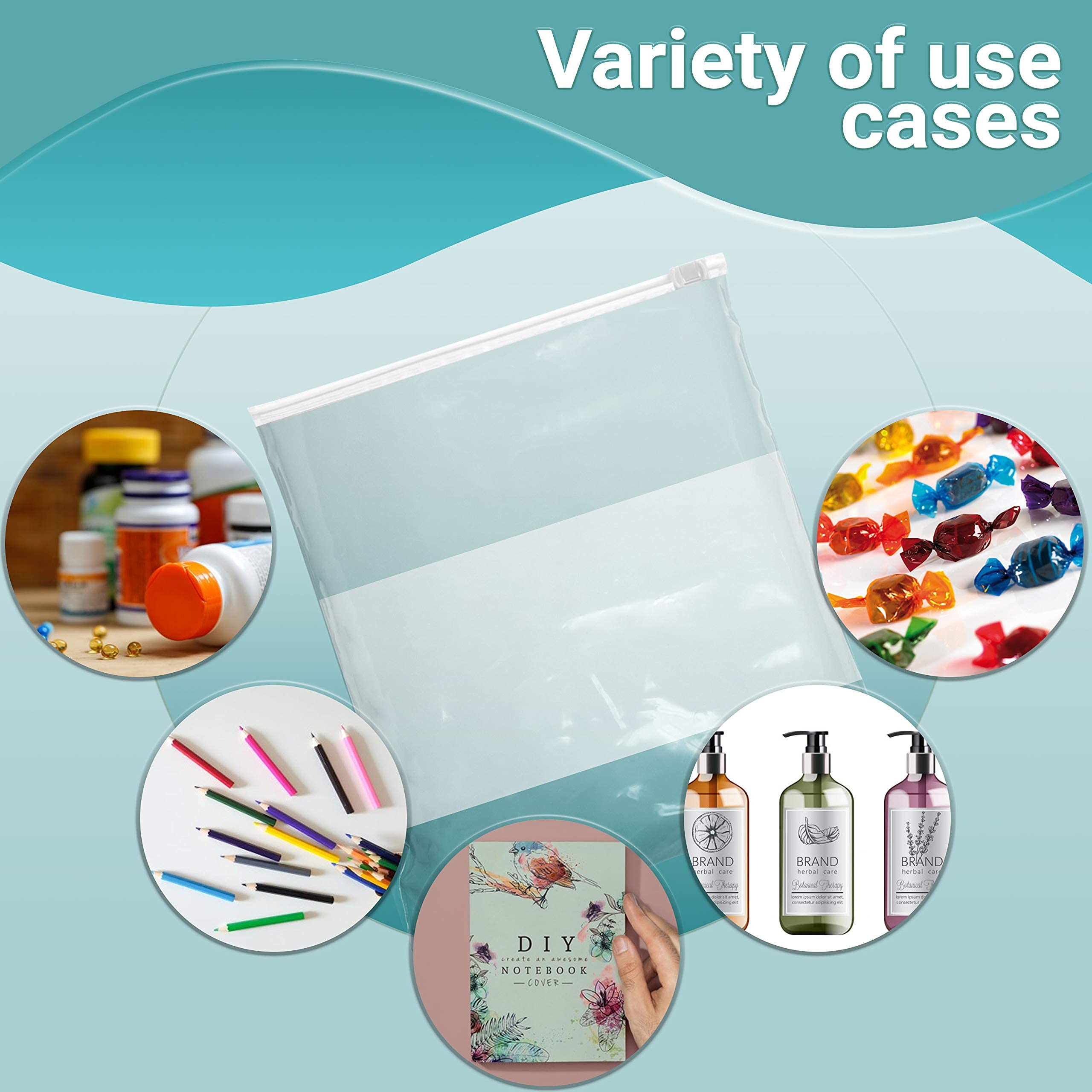 APQ 250 Pack of 6x9 Inch Slide Zipper Bags - 3 Mil Thick Polyethylene Resealable Plastic Bags for Pills, Food Storage & Organization | Perfect for Pharmacy, Jewelry, Crafts & Office Supplies