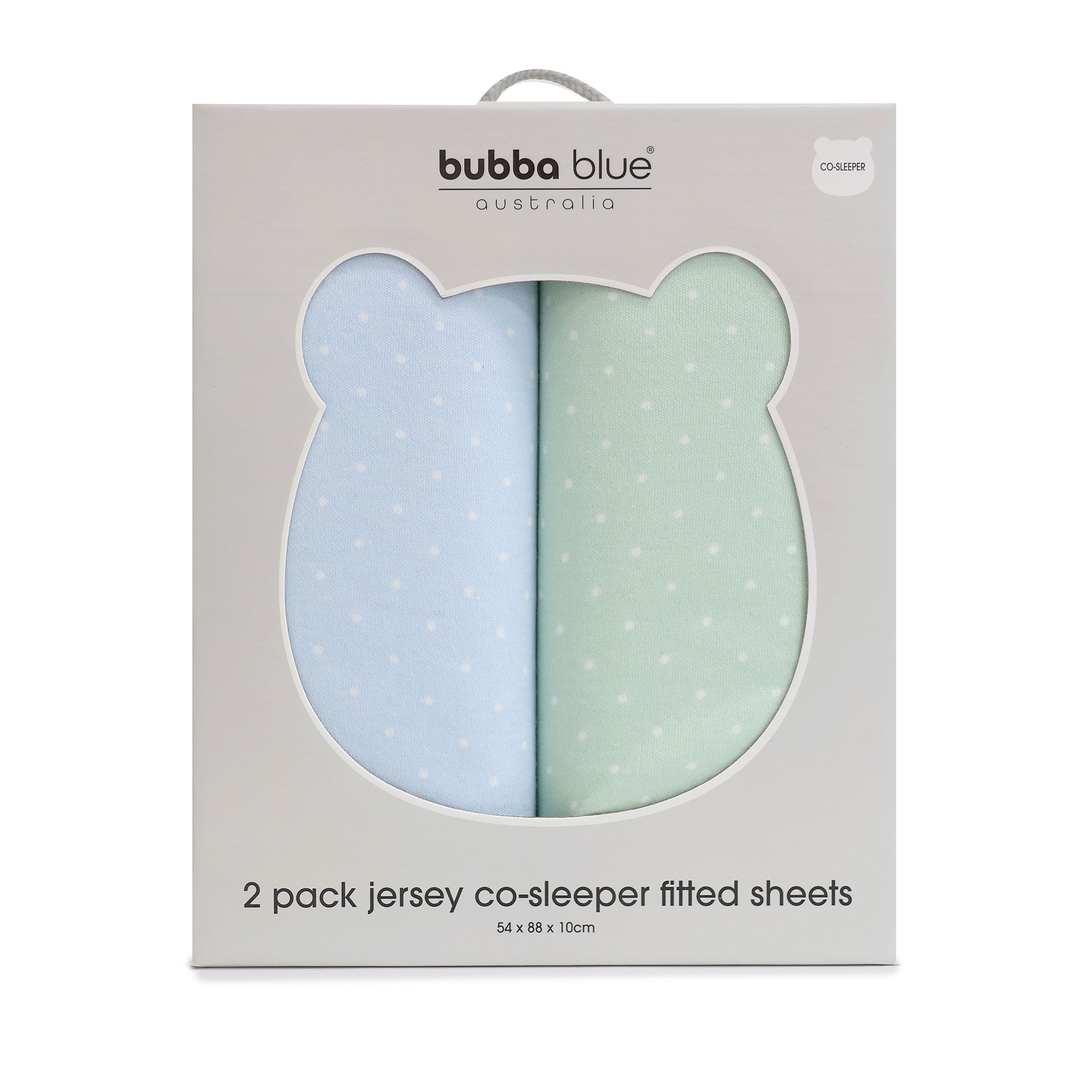 2-Pack Jersey Cotton Co-Sleeper & Bedside Sleeper Fitted Sheets - Blue & Sage - Soft & Breathable for Baby Bassinet & Crib - Perfect for Nursery, Daycare & Travel