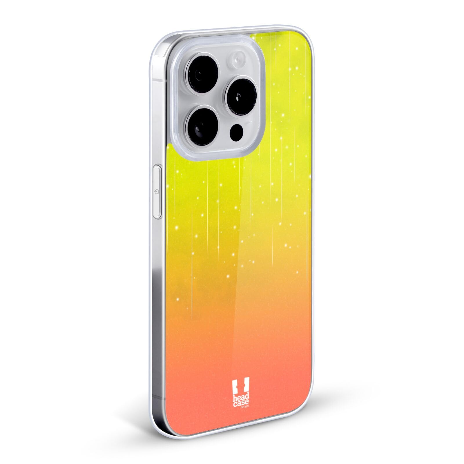 Head Case Designs Yellow Peach Neon Rain Ombre Soft Gel Case for Apple iPhone 13 Pro Max - Durable, Slim & Stylish Phone Cover for Everyday Protection & Fashion Statement