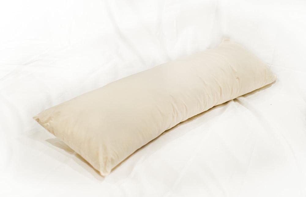 Organic Kapok-Filled Body Pillow with Zippered Organic Cotton Cover - Hypoallergenic & Eco-Friendly Support for Pregnancy, Back Pain & Side Sleepers - Perfect for Maternity Comfort, Bed Rest & Relaxation