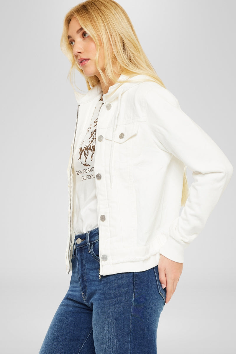 Eleni Women's Denim Hoodie Jacket - Stylish Casual Outerwear for Everyday Wear | Perfect for Layering, Street Style & Outdoor Activities