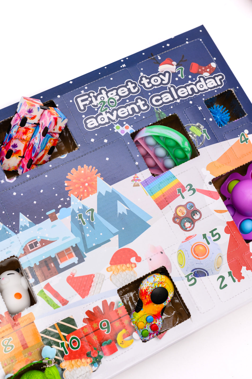 Fidget Fun Advent Calendar - 24 Days of Stress Relief Toys for Kids & Adults | Christmas Countdown Gift for Anxiety Relief, ADHD, Focus - Perfect for Home, Office, School Use