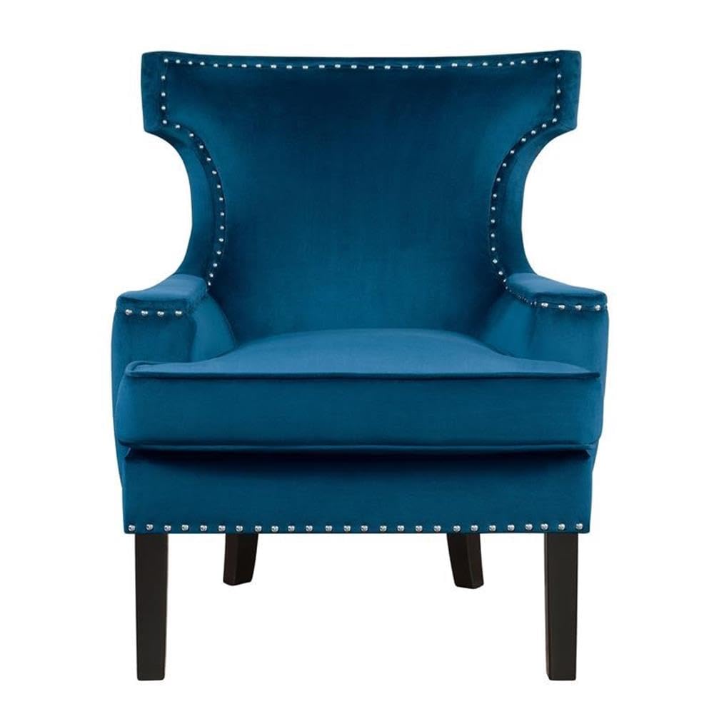 Homelegance Jacinta Velvet Accent Chair - Navy Blue Upholstered Living Room Chair for Home Decor, Bedroom Seating & Office Furniture