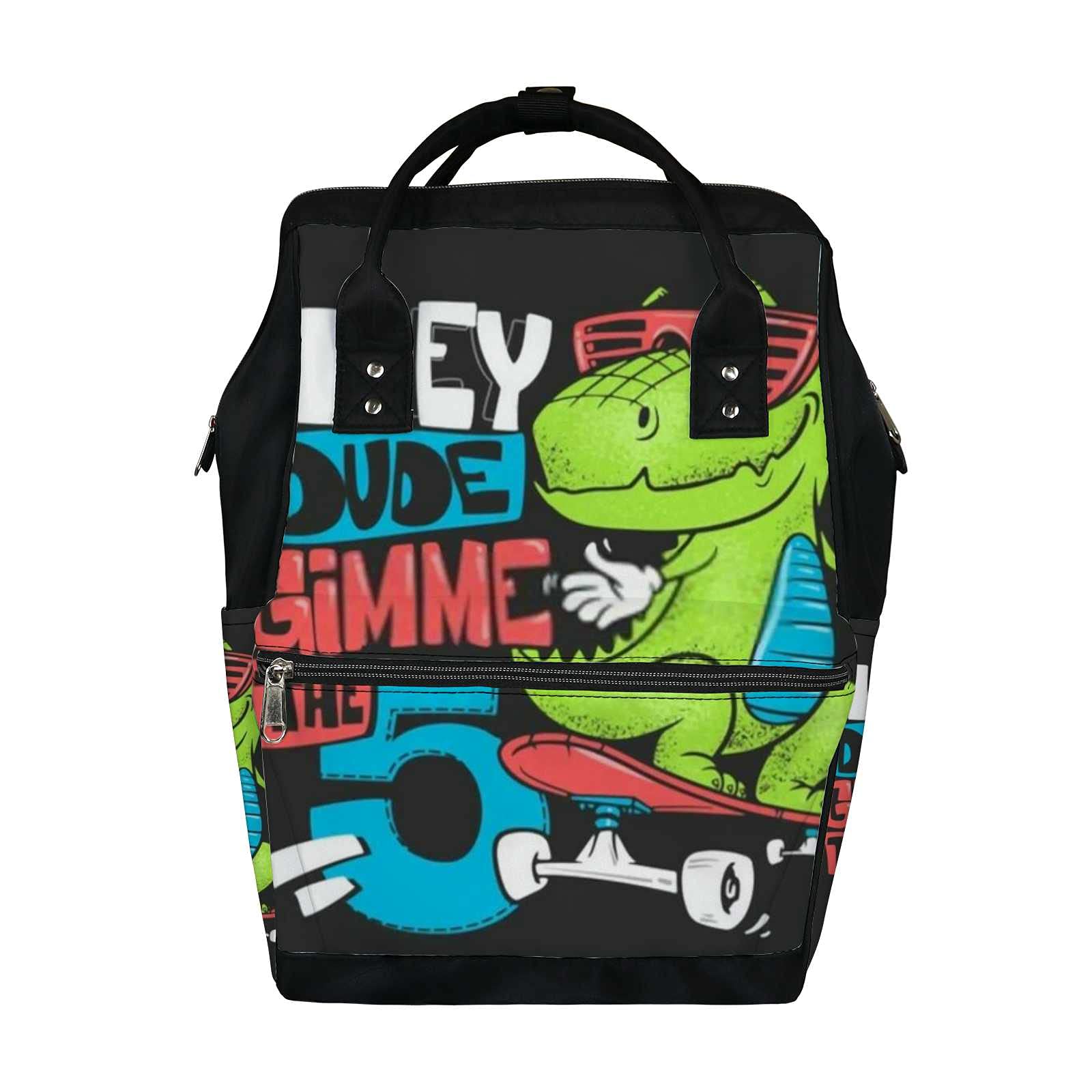 Dinosaur Design Waterproof Diaper Backpack - Large Capacity Baby Nappy Changing Bag with Laptop Compartment | Stylish Unisex Travel Backpack for Parents | Perfect for Daycare, Outings & Family Trips