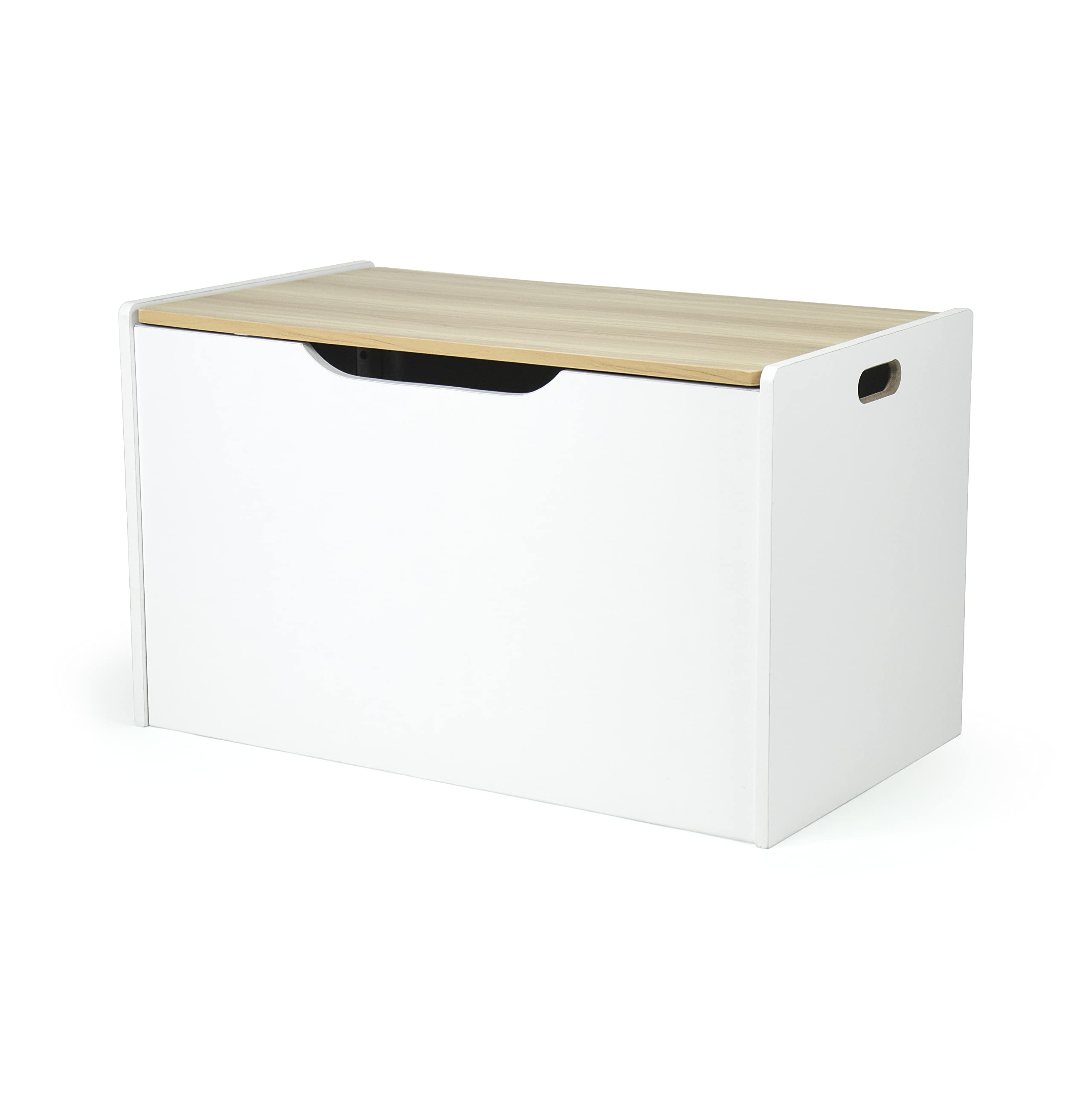 Humble Crew White & Natural Wood Toy Storage Chest with Bins - Kids Room Organizer for Toys, Books & Clothes | Perfect for Nursery, Playroom & Bedroom Organization