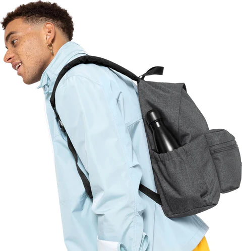 EASTPAK Padded Zippl'r Backpack - Durable Black Denim Laptop Bag for School, College & Travel | Stylish Unisex Daypack for Work & Everyday Use