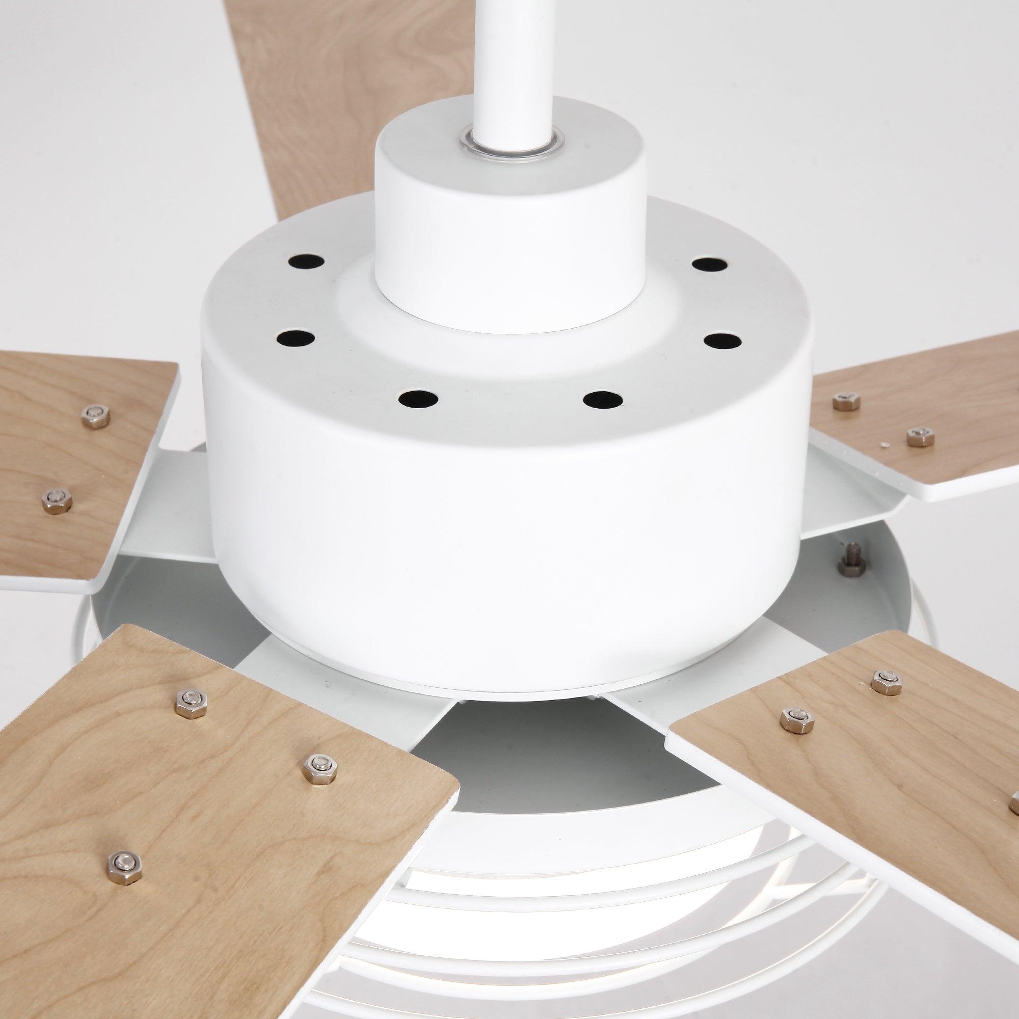 52 Inch Bernice DC Motor Industrial Ceiling Fan with LED Light and Remote Control - Perfect for Warehouses, Garages, and Large Spaces