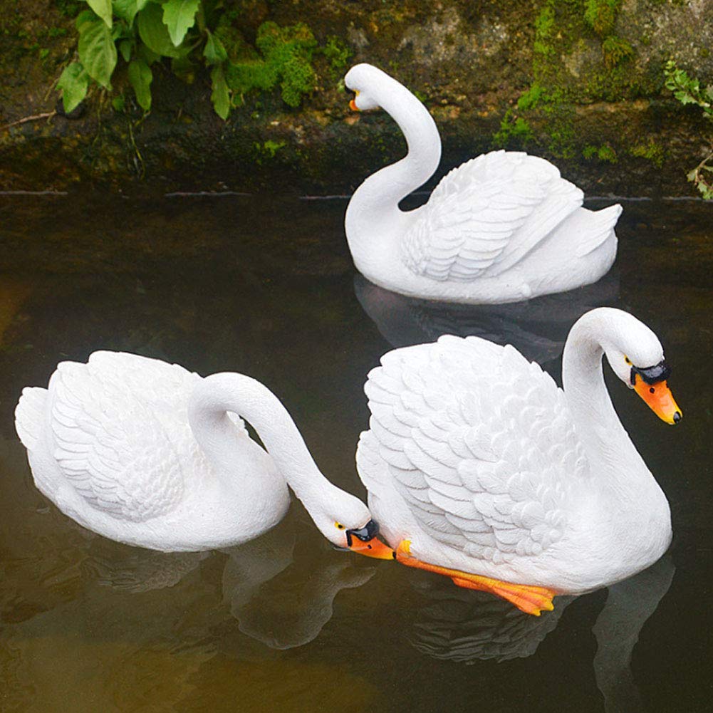 Floating Resin Swan Figurine - Elegant White Garden Ornament for Landscape, Yard, and Pond Decoration | Perfect for Outdoor Patio, Wedding Centerpieces, and Home Décor
