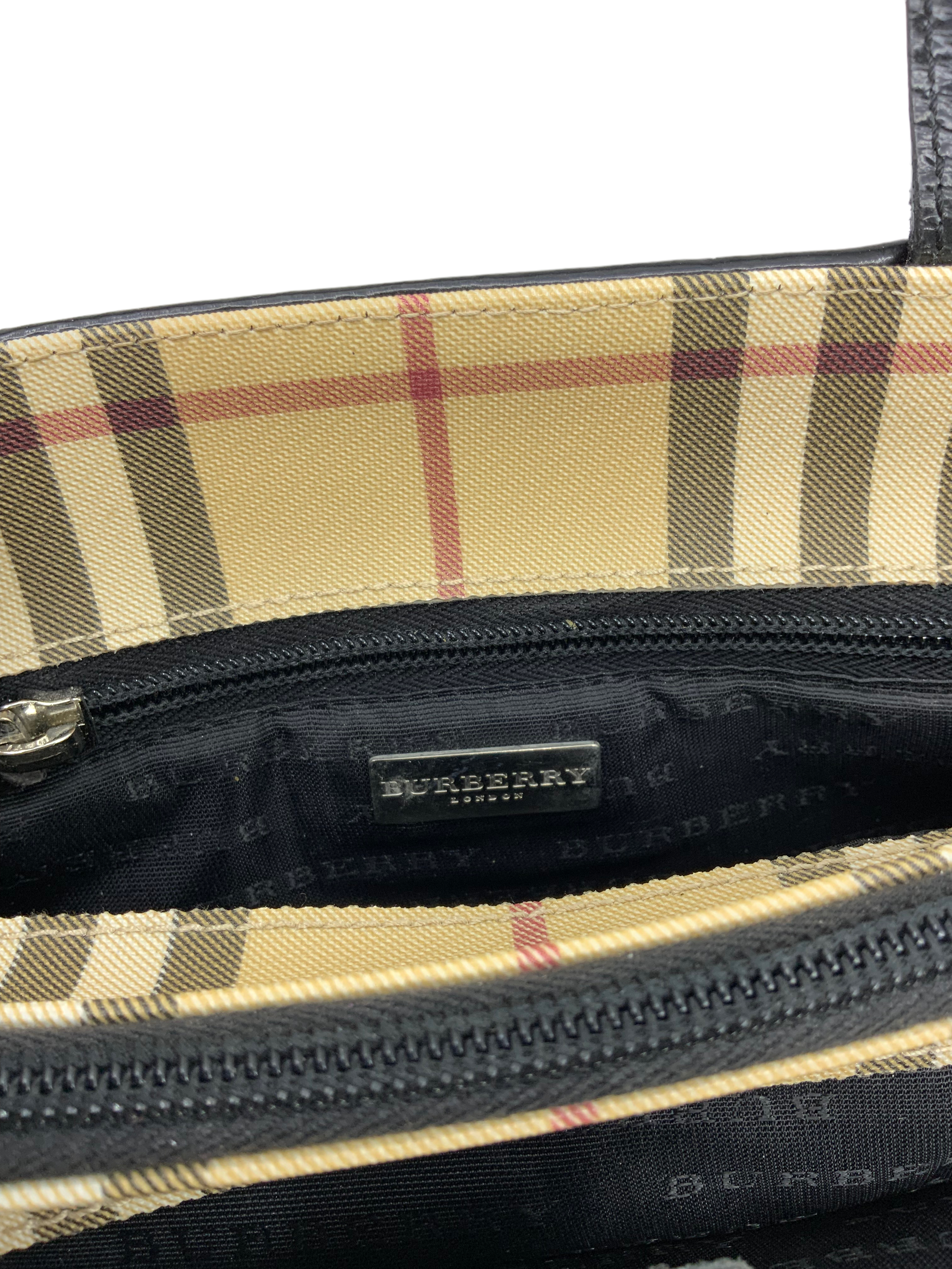 Burberry Haymarket Check Coated Canvas Medium Tote Bag for Women - Luxury Designer Handbag for Work, Travel & Everyday Use