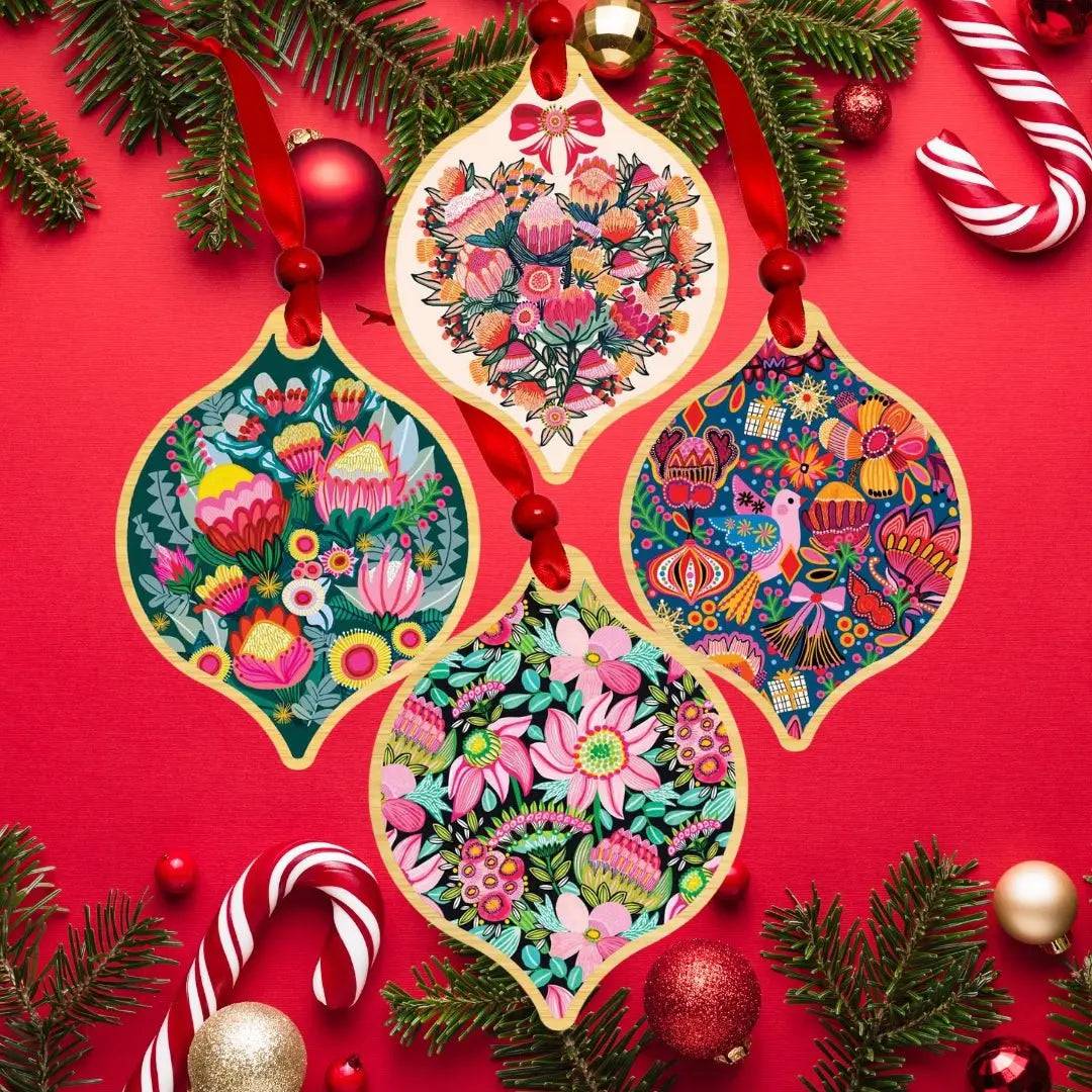 Australian Christmas Ornament Bauble Set - 12 Pack Handmade Holiday Tree Decorations for Xmas, Festive Home & Office Decor - Perfect for Christmas Tree, Gift Exchange & Holiday Party Decorations