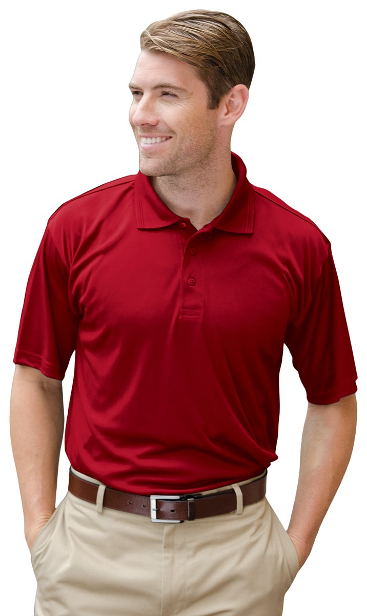 Men's Performance Polo Shirt - Moisture Wicking, Breathable, Comfort Fit (Red, XL) | Golf, Tennis, Casual Wear & Outdoor Activities