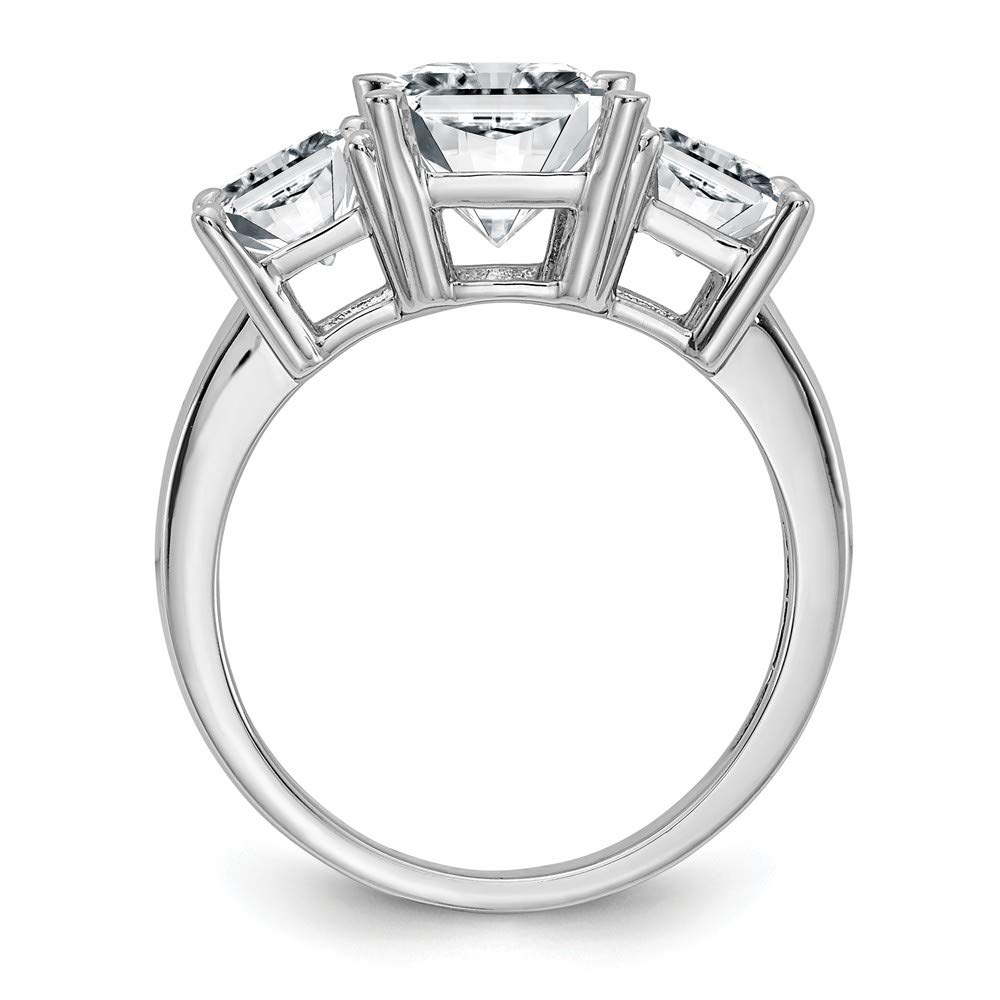 14K White Gold Octagon Radiant Engagement Ring for Wedding Proposal