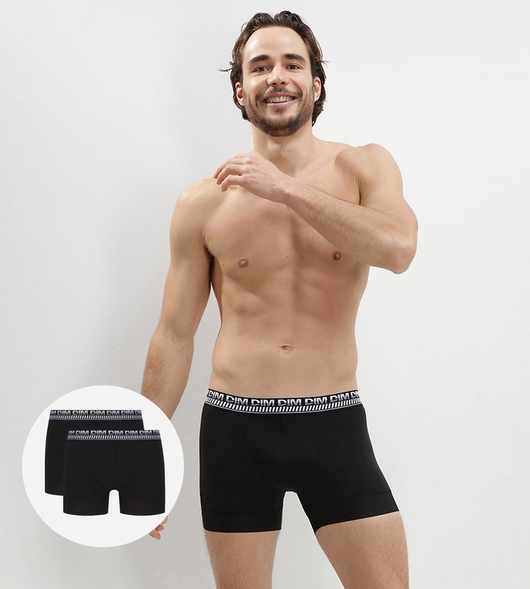 2 Pack Men's 3D Stay & Fit Black Boxer Briefs - Ultra Comfortable Underwear for Everyday Wear, Gym & Sports Activities