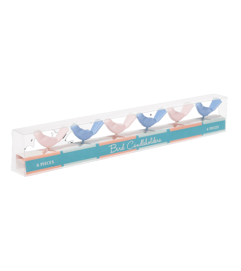 Set of 6 Pastel Bird Cake Candle Holders - Elegant Floral Wedding Centerpiece Decor by Rex London | Perfect for Birthday Parties, Baby Showers & Spring Tea Events