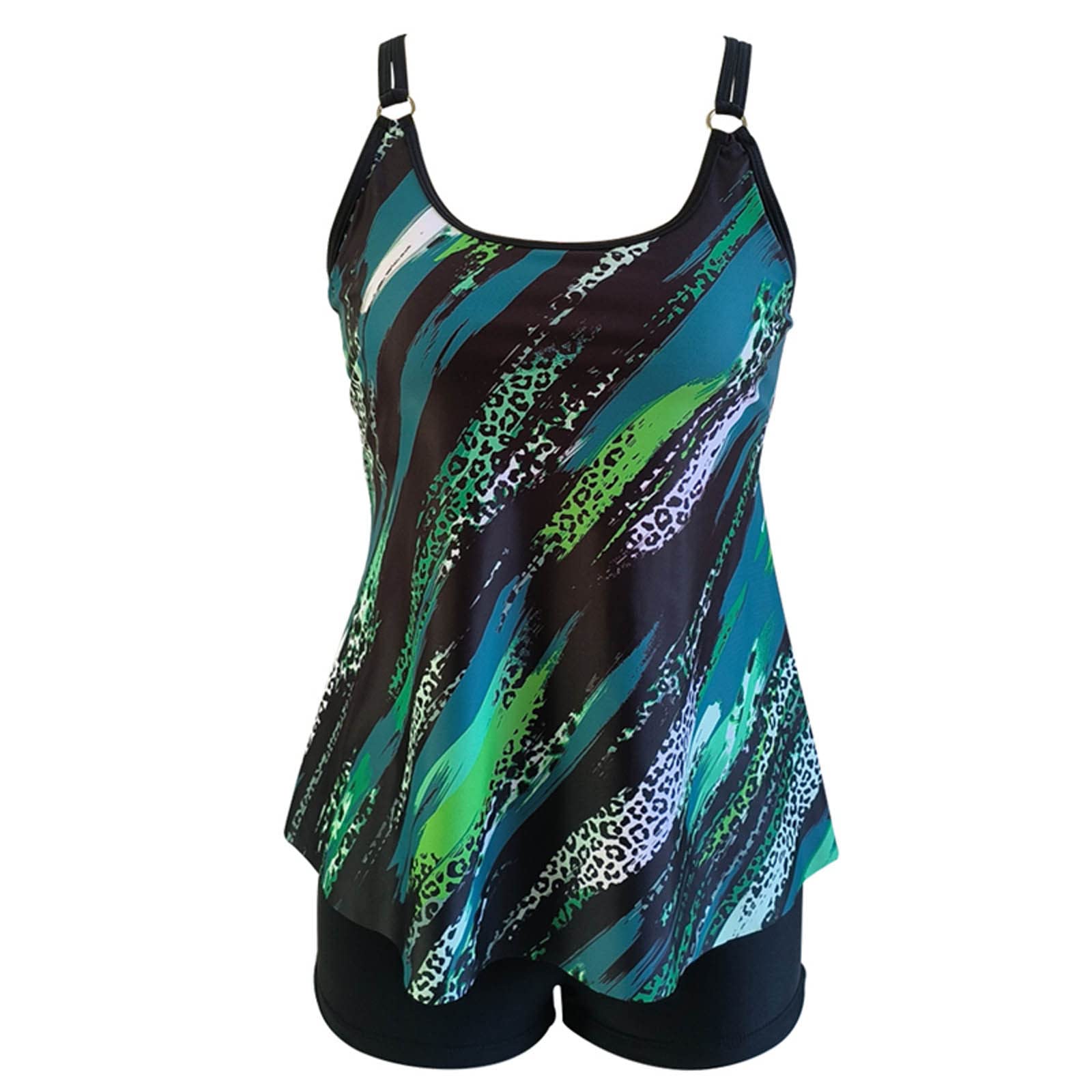 Women's 2 Piece Tankini Swimsuit Set - Strappy Blouson Top with Swim Shorts | 2024 Sporty Modest Bathing Suit for Beach, Pool & Water Activities | Quick-Dry Comfort for Swimming, Surfing & Summer Vacations | Perfect for Beach Getaways, Pool Parties, Water Aerobics & Active Lifestyles | Great for Resort Wear, Cruise Vacations & Tropical Holidays