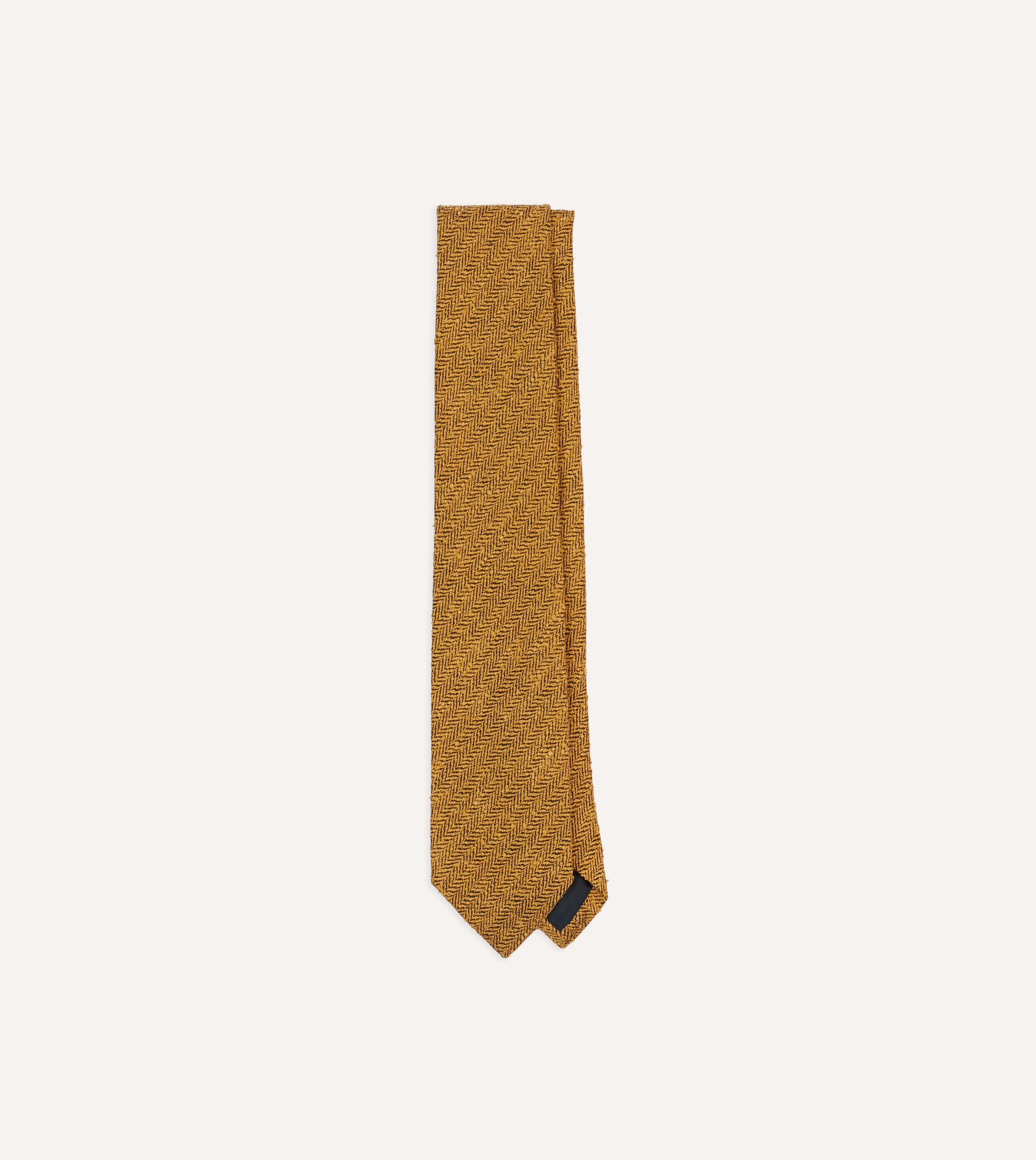 Premium Yellow Herringbone Shantung Silk Necktie for Men - Elegant Business & Wedding Accessory - Perfect for Office, Formal Events & Special Occasions